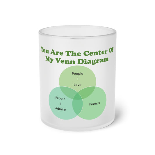 You Are the Center Of My Venn Diagram [Green] Frosted Glass Mug