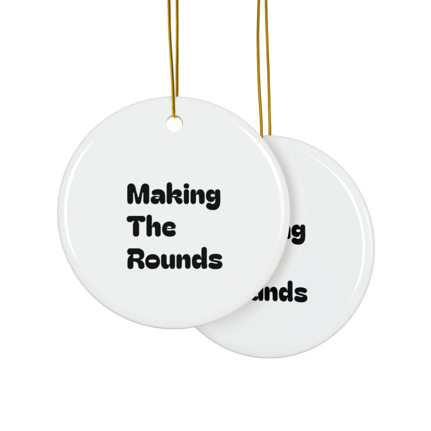 Making The Rounds Black Ceramic Ornaments, 2-Side Print, (1pc, 3pcs, 5pcs, 10pcs)