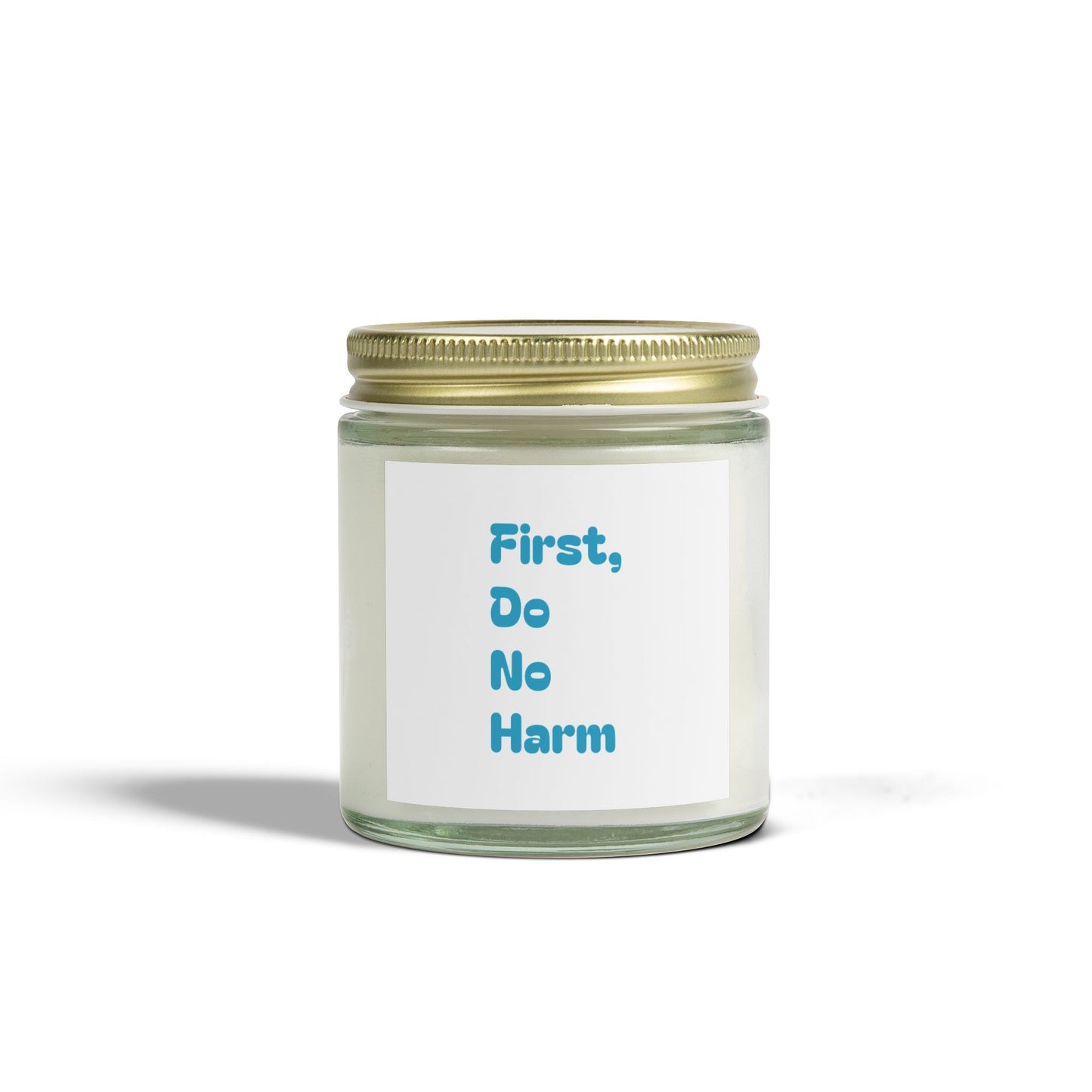 First Do No Harm Blue Scented Candles, Coconut Apricot Wax (4oz, 9oz)