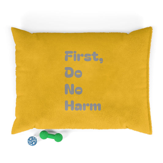 First Do No Harm Yellow / Grey Pet Bed