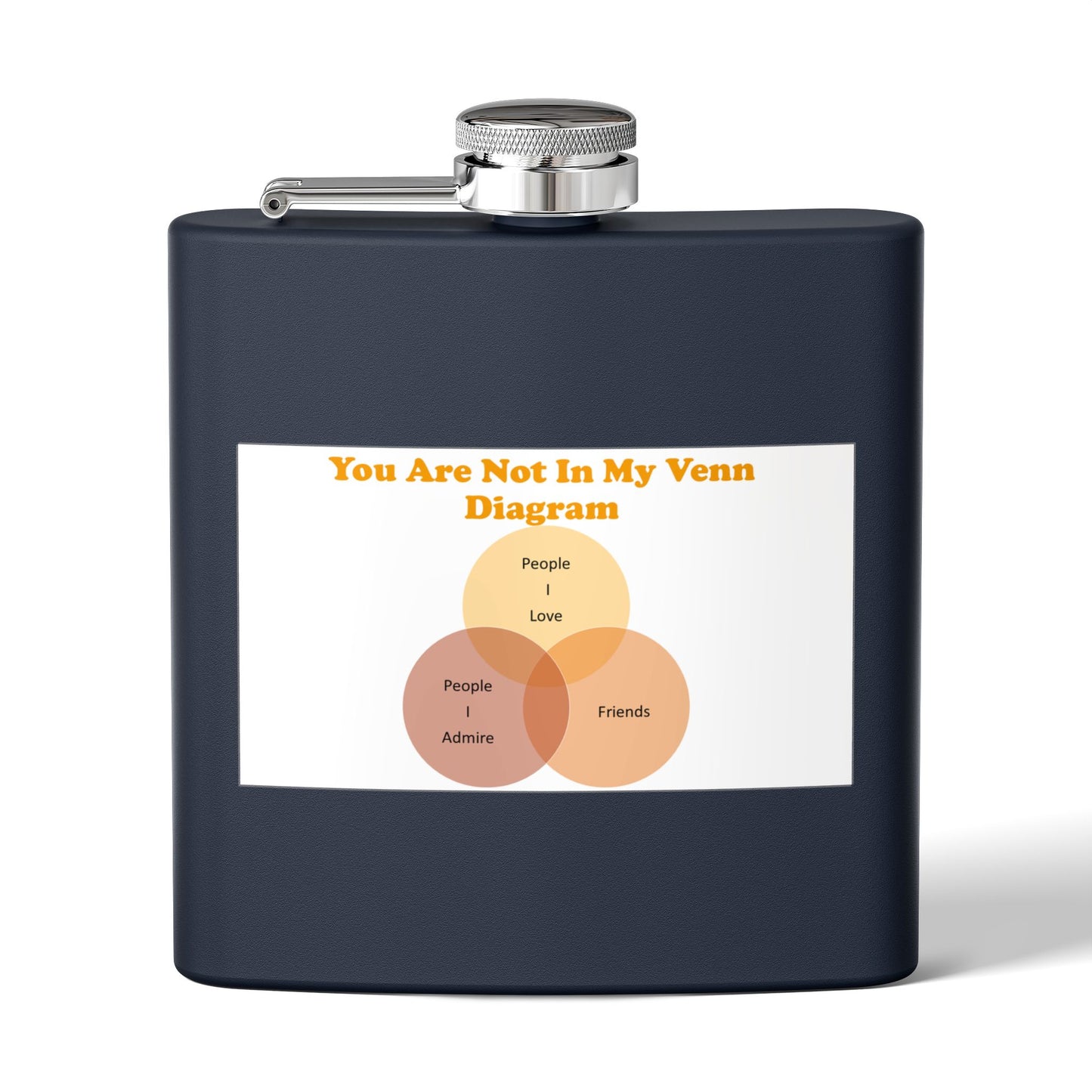 You Are Not In My Venn Diagram Stainless Steel Flask — 6oz Funny Venn Diagram Alcohol Hip Flask