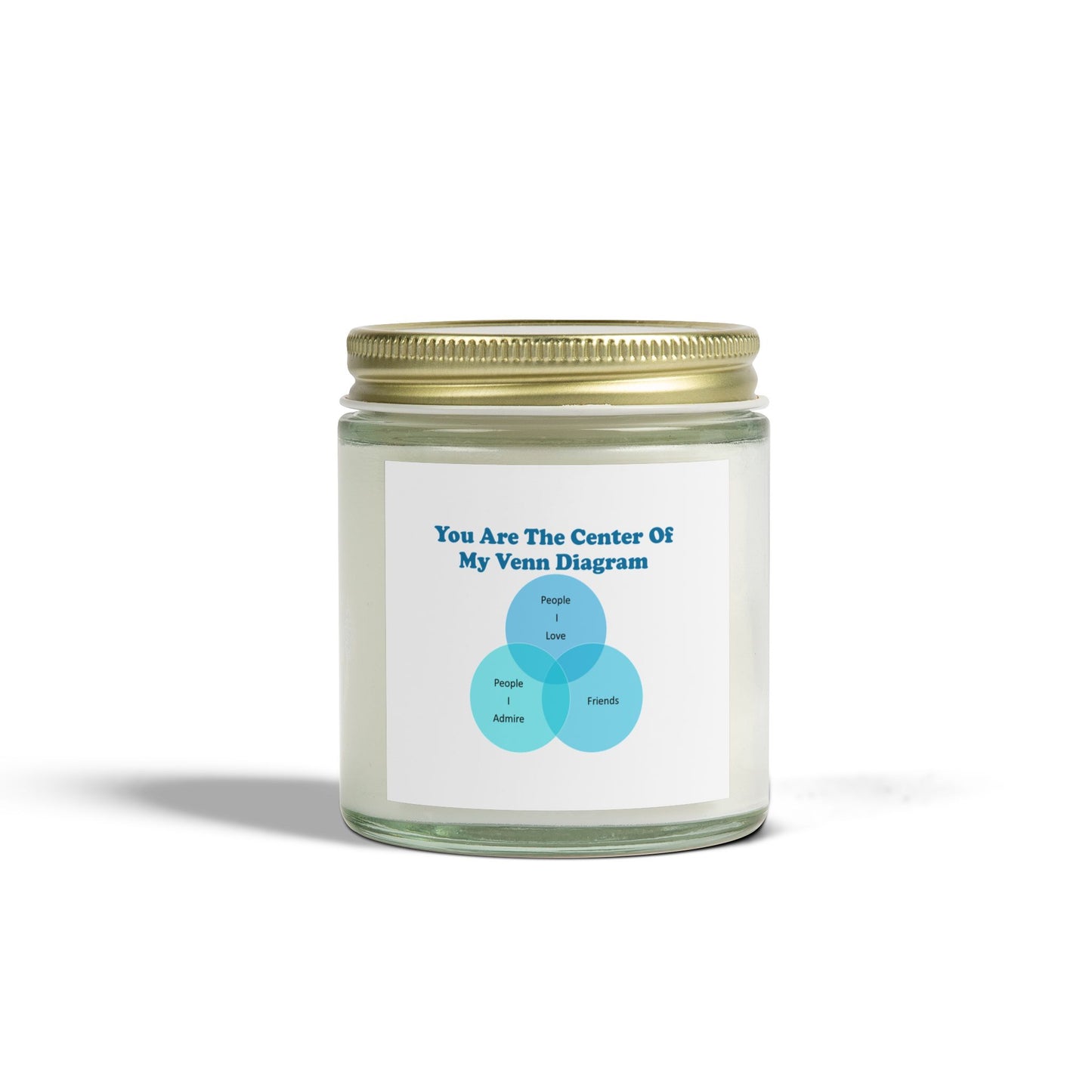 You Are The Center Of My Venn Diagram Blue Scented Candles, Coconut Apricot Wax (4oz, 9oz)