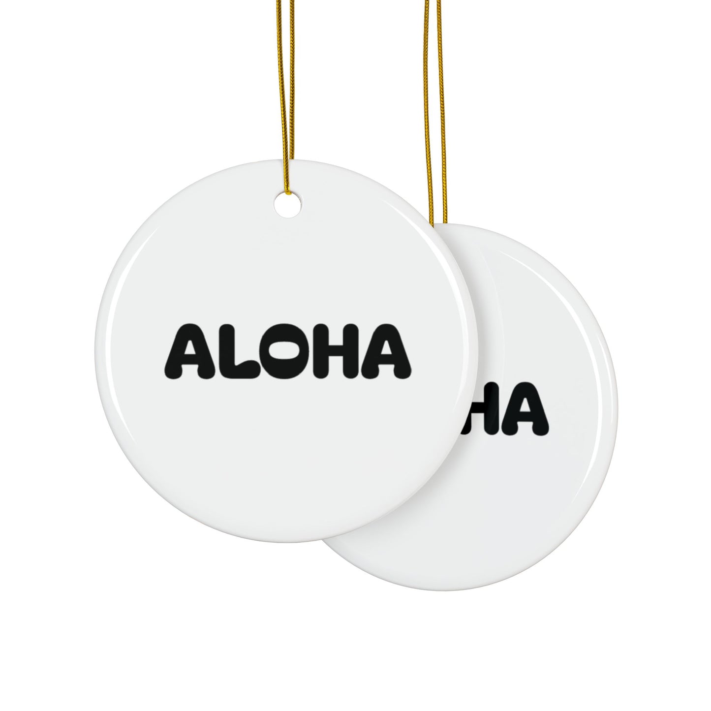Aloha Black Decorative Ceramic Ornaments, Double-Sided (1pc, 3pcs, 5pcs, 10pcs)