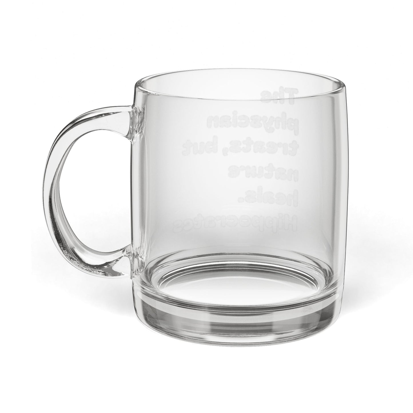 Engraved Glass Coffee Mug — 12.25 oz Personalized Clear Mug