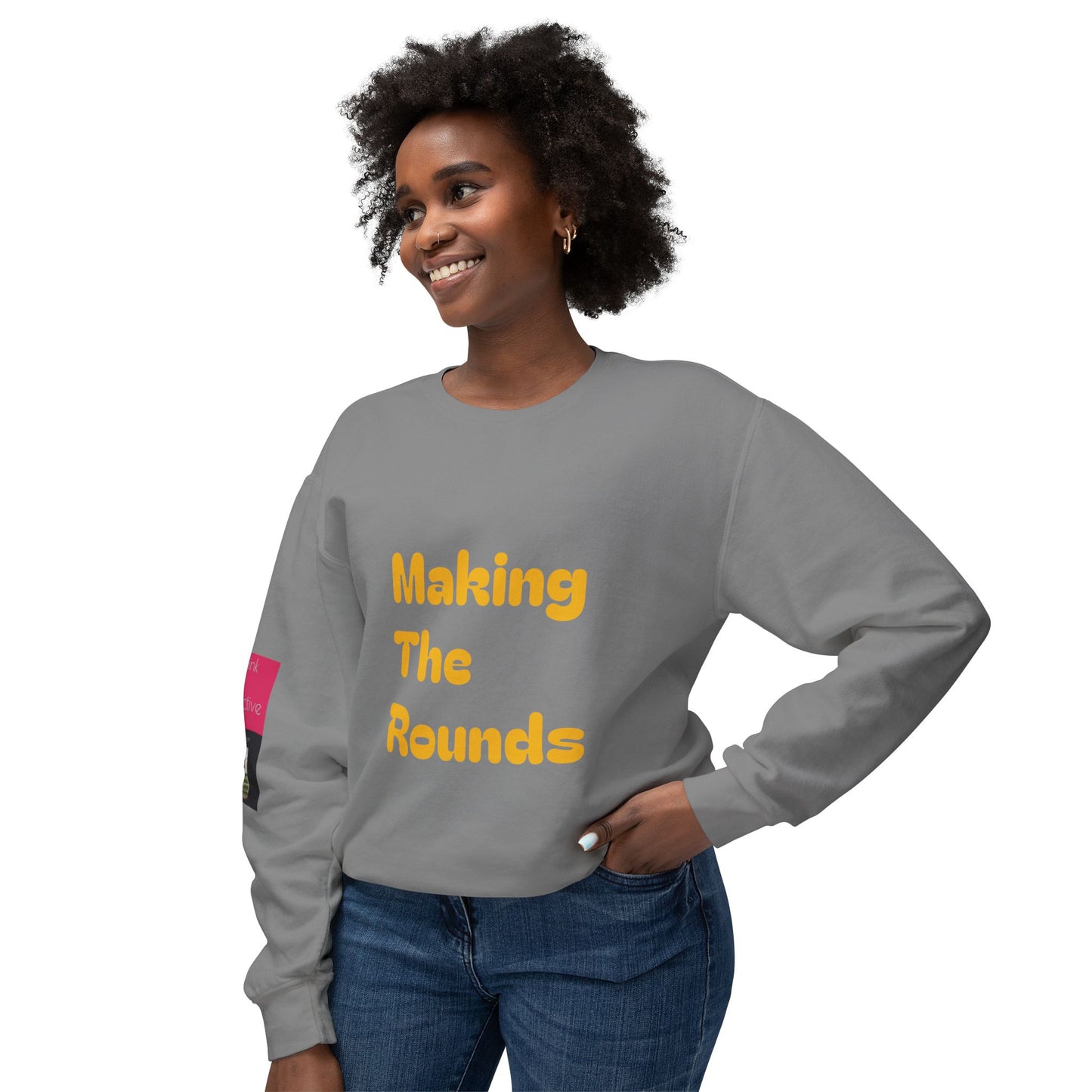 Making The Rounds Yellow Unisex Lightweight Crewneck Sweatshirt