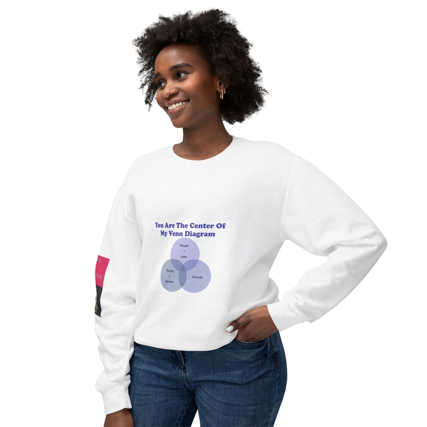 You Are The Center Of My Venn Diagram Purple Unisex Lightweight Crewneck Sweatshirt