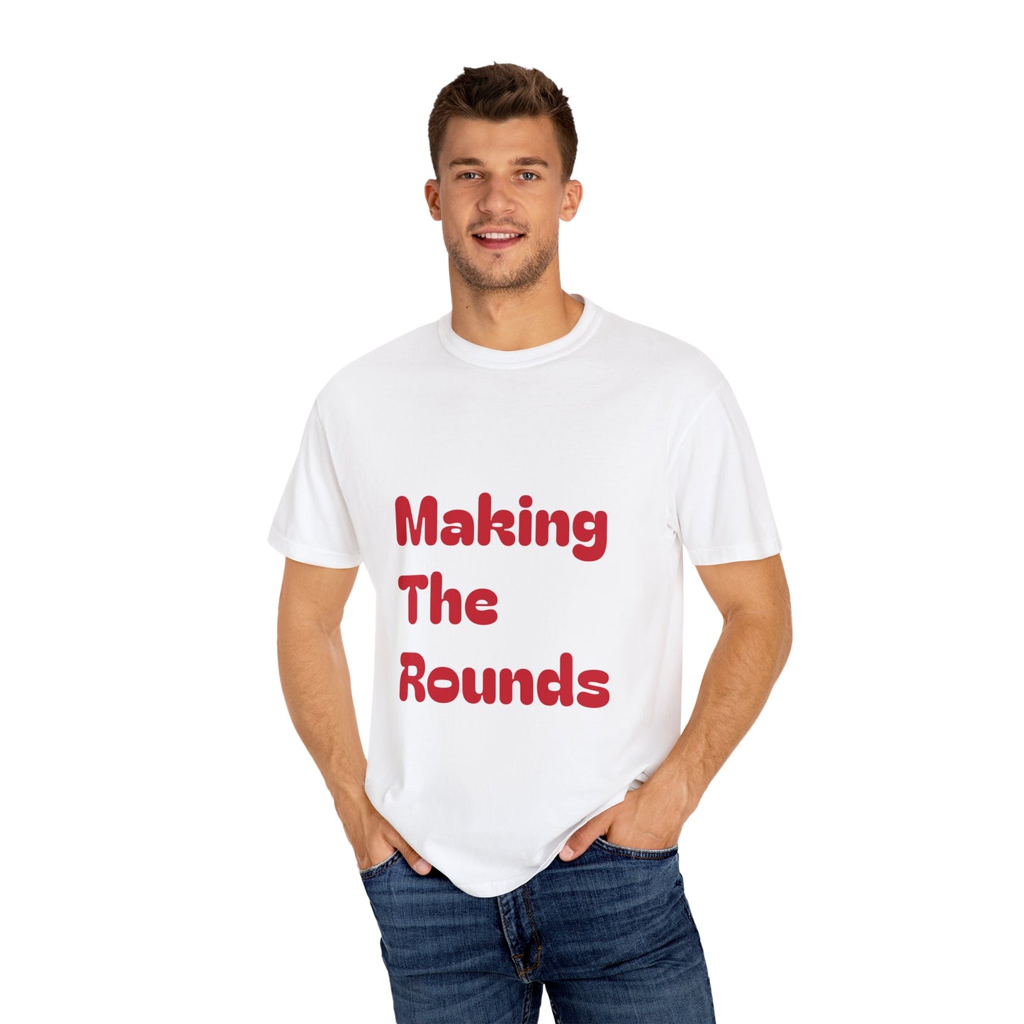 Making The Rounds [Red] Unisex Garment-Dyed T-shirt