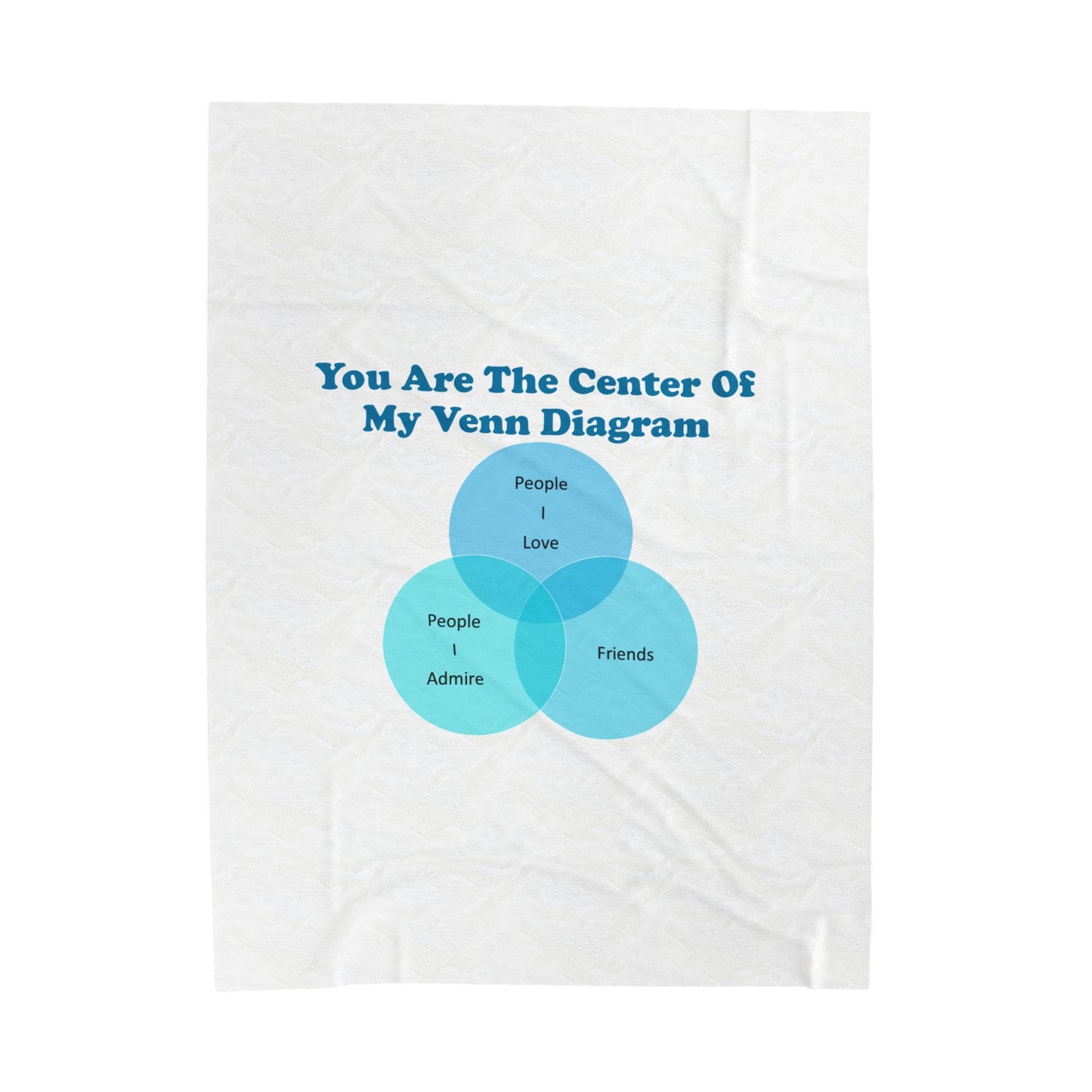 You Are The Center Of My Venn Diagram Blue Velveteen Plush Blanket