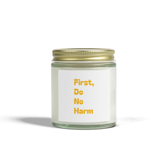 First Do No Harm Yellow Scented Candles, Coconut Apricot Wax (4oz, 9oz)