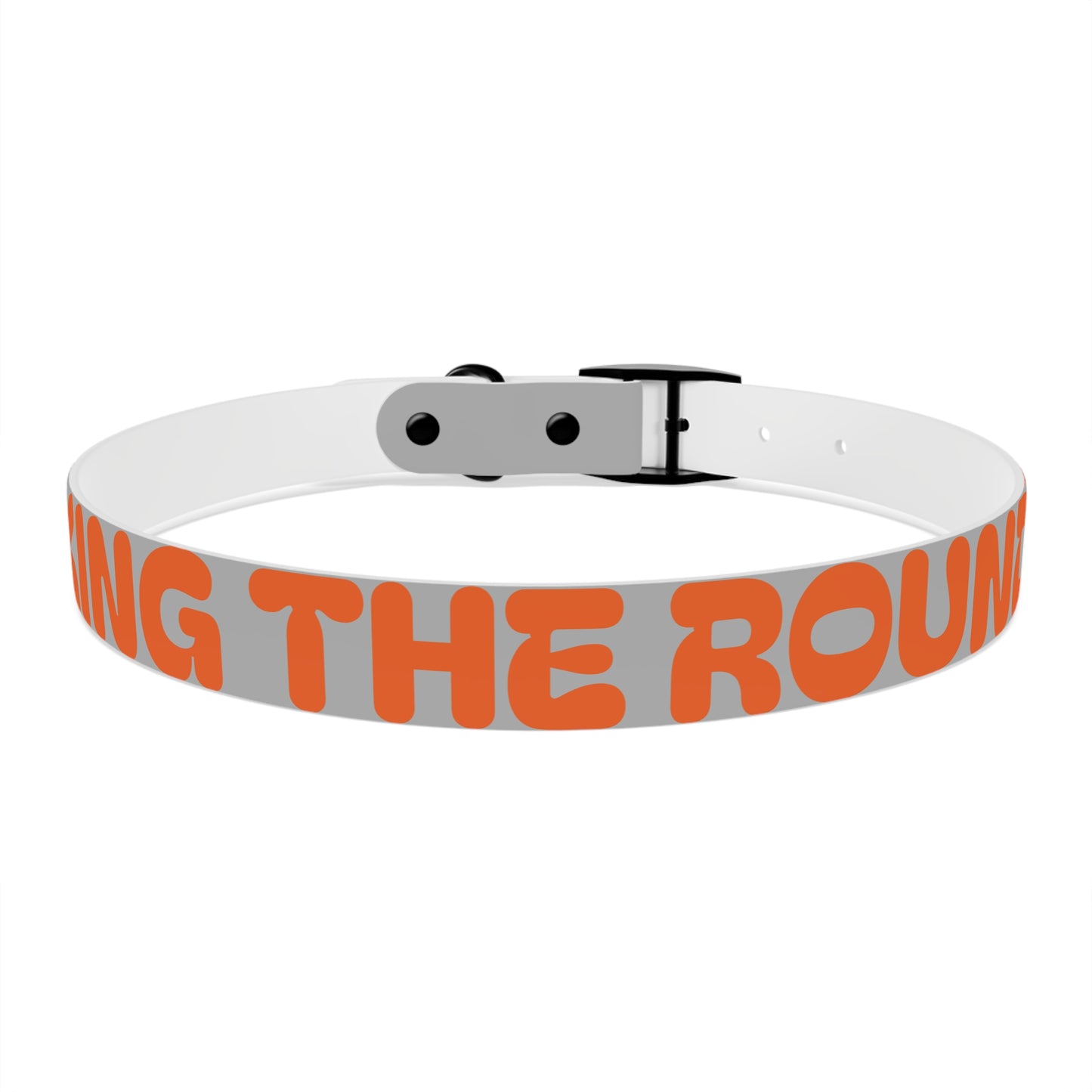 Making The Rounds Grey with Orange Dog Collar