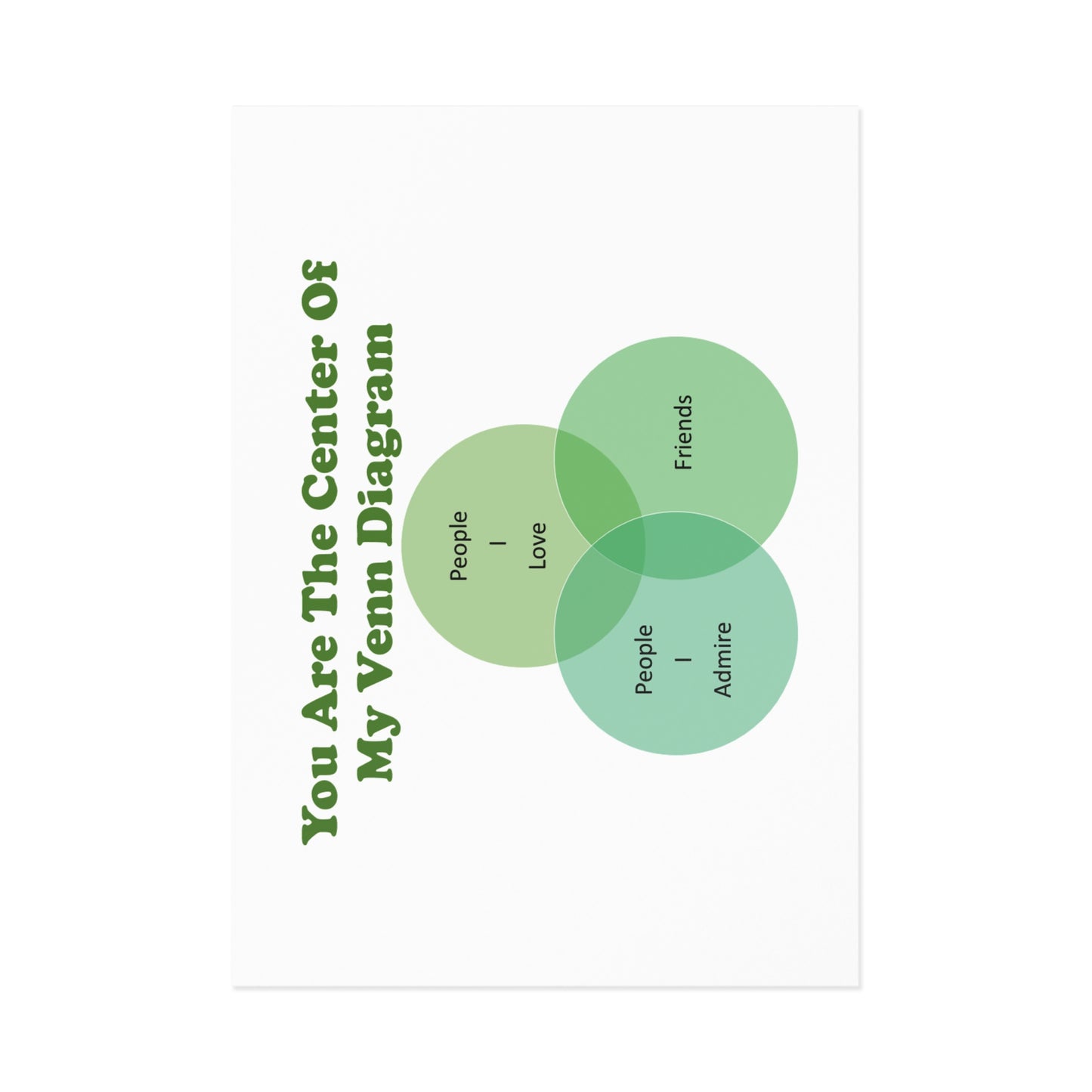 You Are The Center Of My Venn Diagram Green Fine Art Postcards