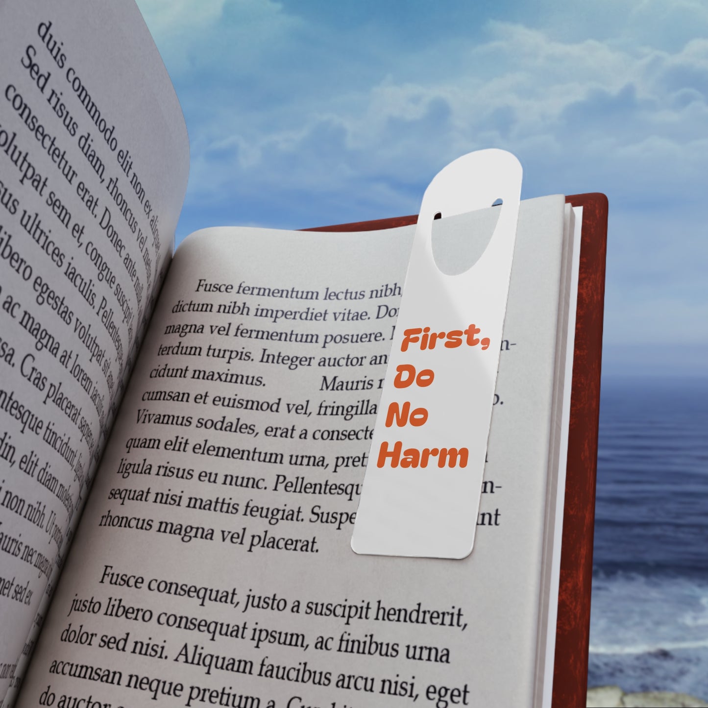 First Do No Harm Orange Bookmark