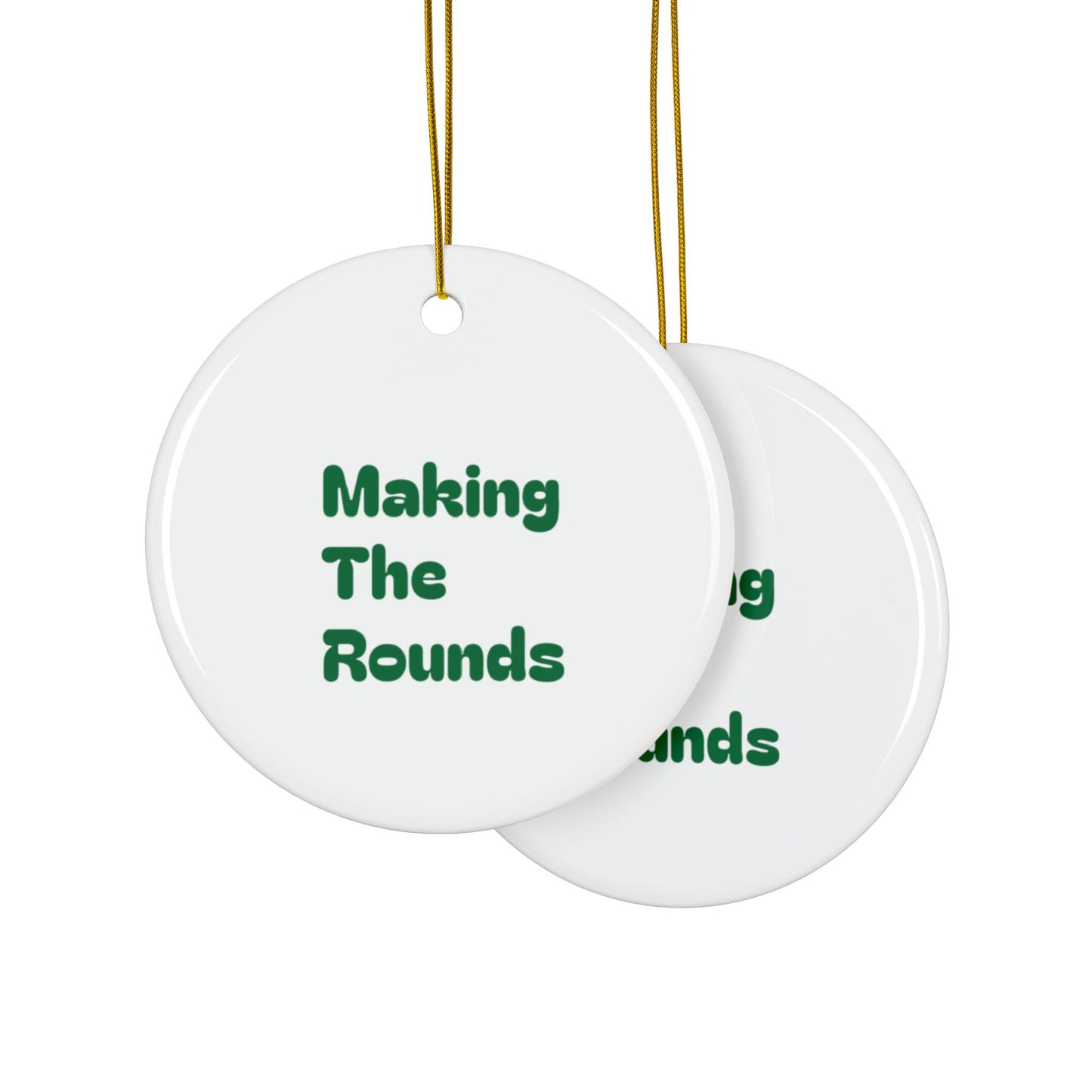 Making The Rounds Green Ceramic Ornaments, 2-Side Print, (1pc, 3pcs, 5pcs, 10pcs)