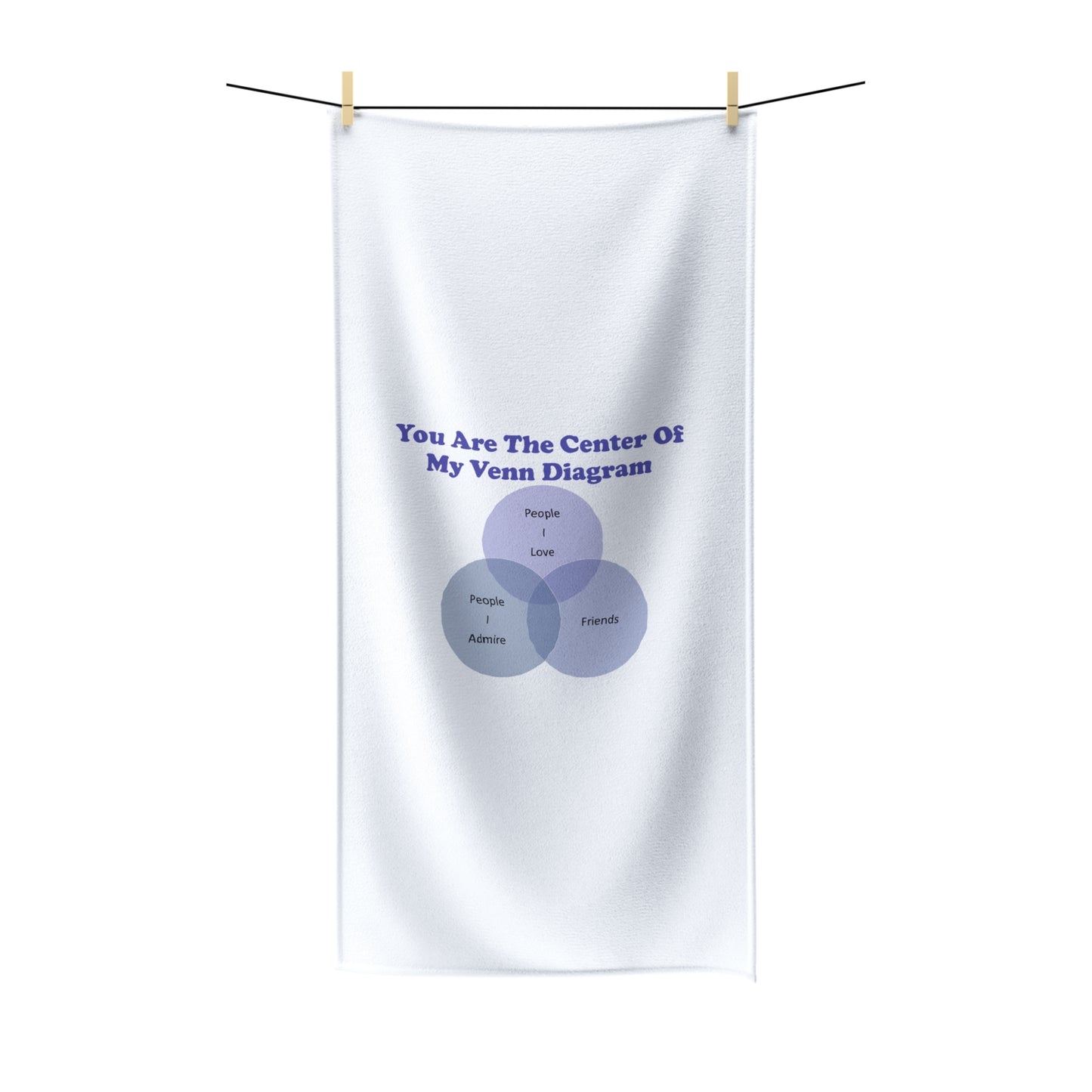 You Are The Center Of My Venn Diagram Purple Polycotton Towel