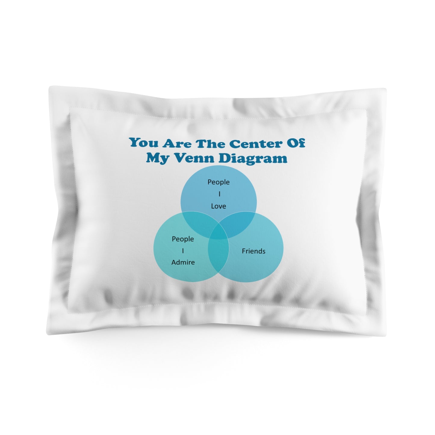 You Are The Center Of My Venn Diagram Blue Microfiber Pillow Sham