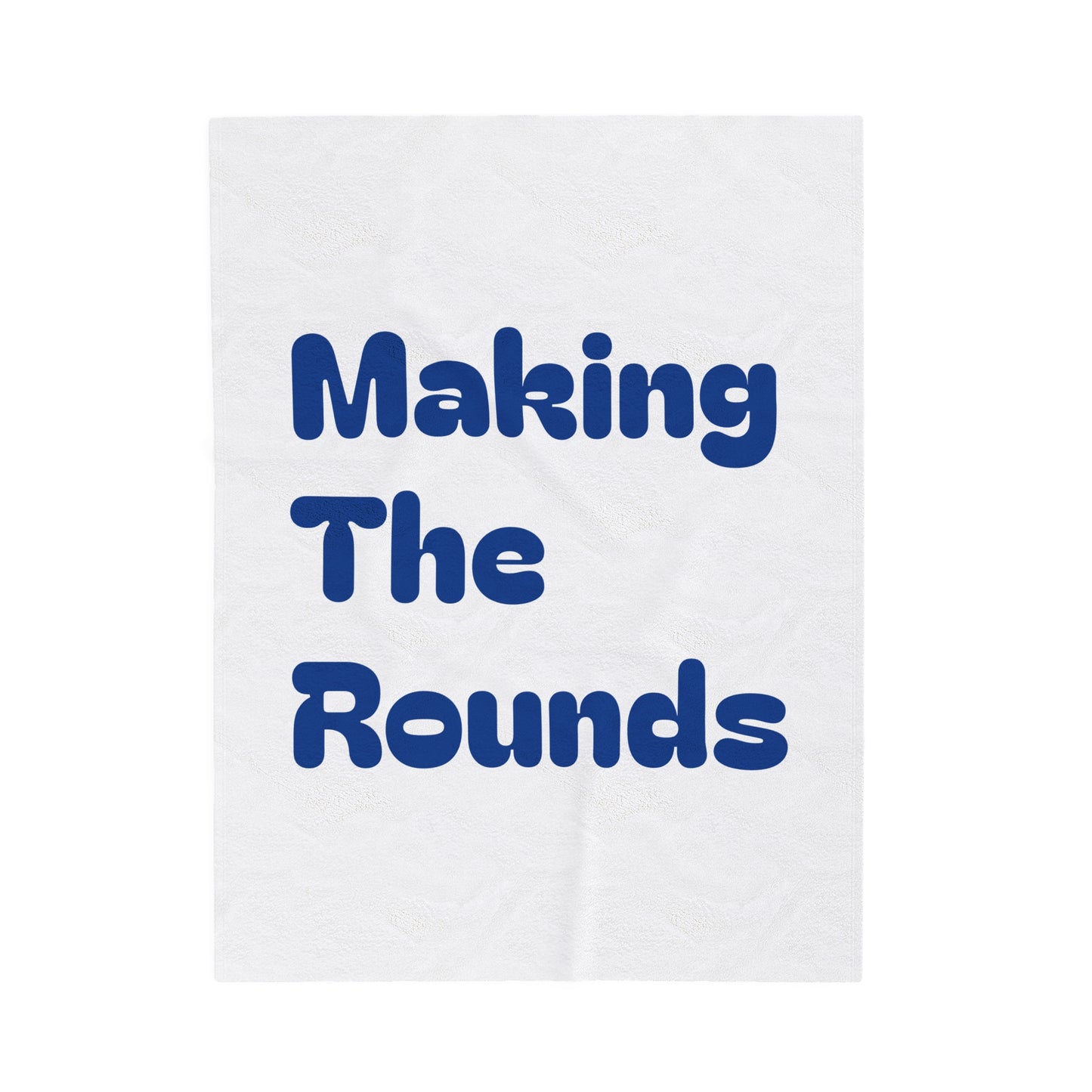 Making The Rounds Dark Blue Velveteen Plush Blanket