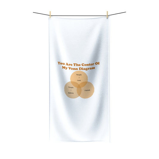 You Are The Center Of My Venn Diagram Orange Polycotton Towel