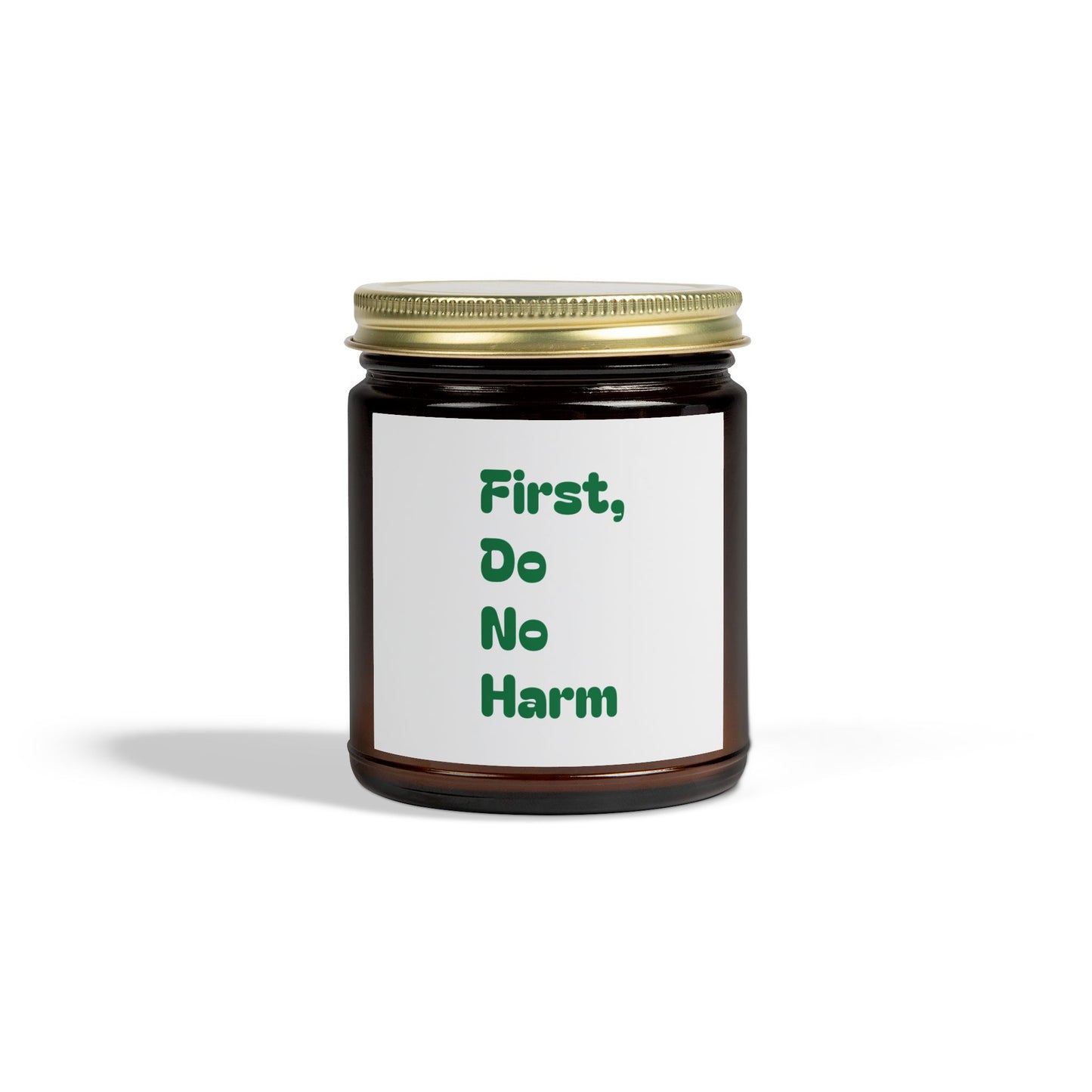 First Do No Harm Green Scented Candles, Coconut Apricot Wax (4oz, 9oz)
