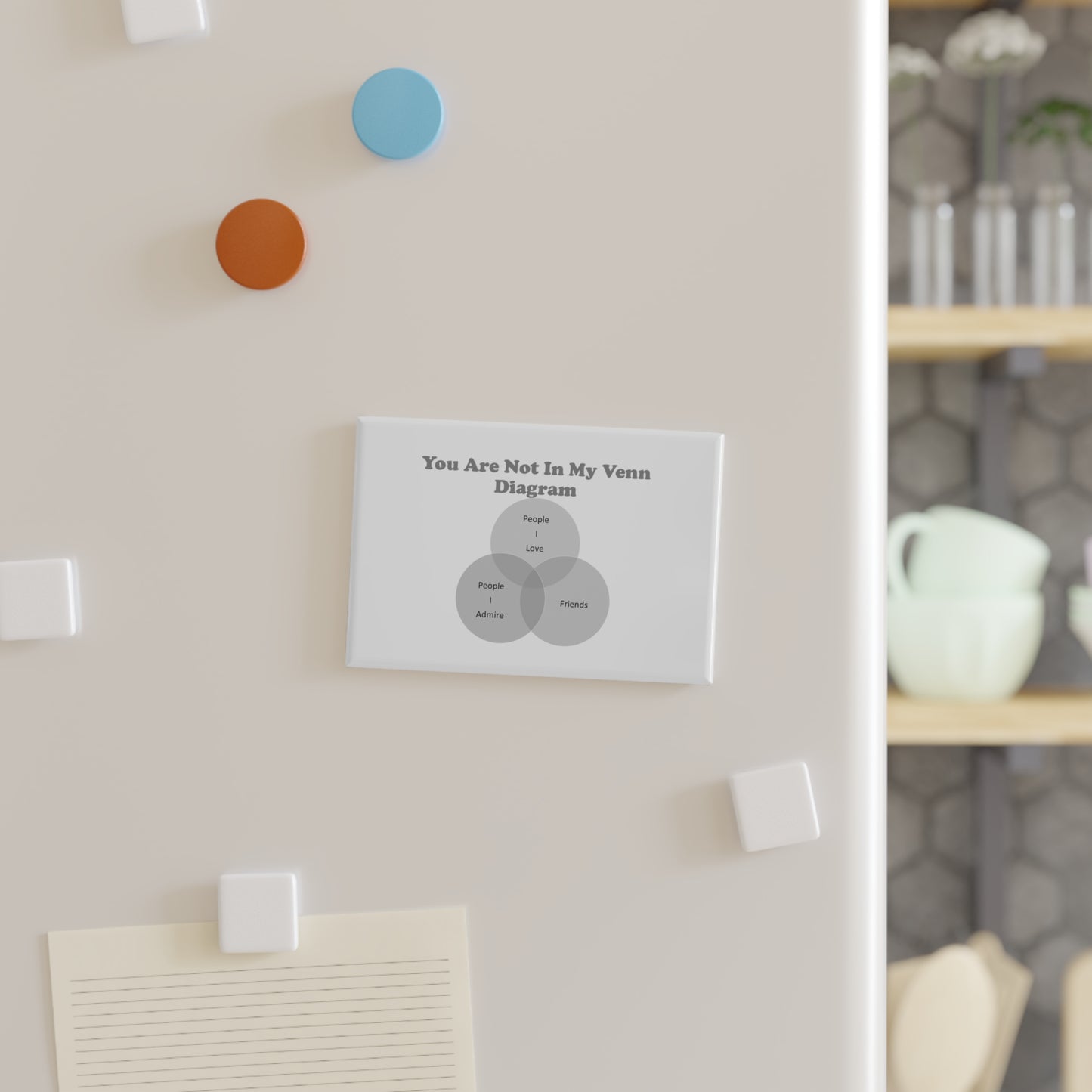 You Are Not In My Venn Diagram black / grey Button Magnet, Rectangle (1 & 10 pcs)