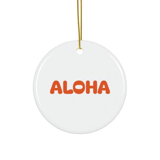 Aloha Orange Decorative Ceramic Ornaments, Double-Sided (1pc, 3pcs, 5pcs, 10pcs)