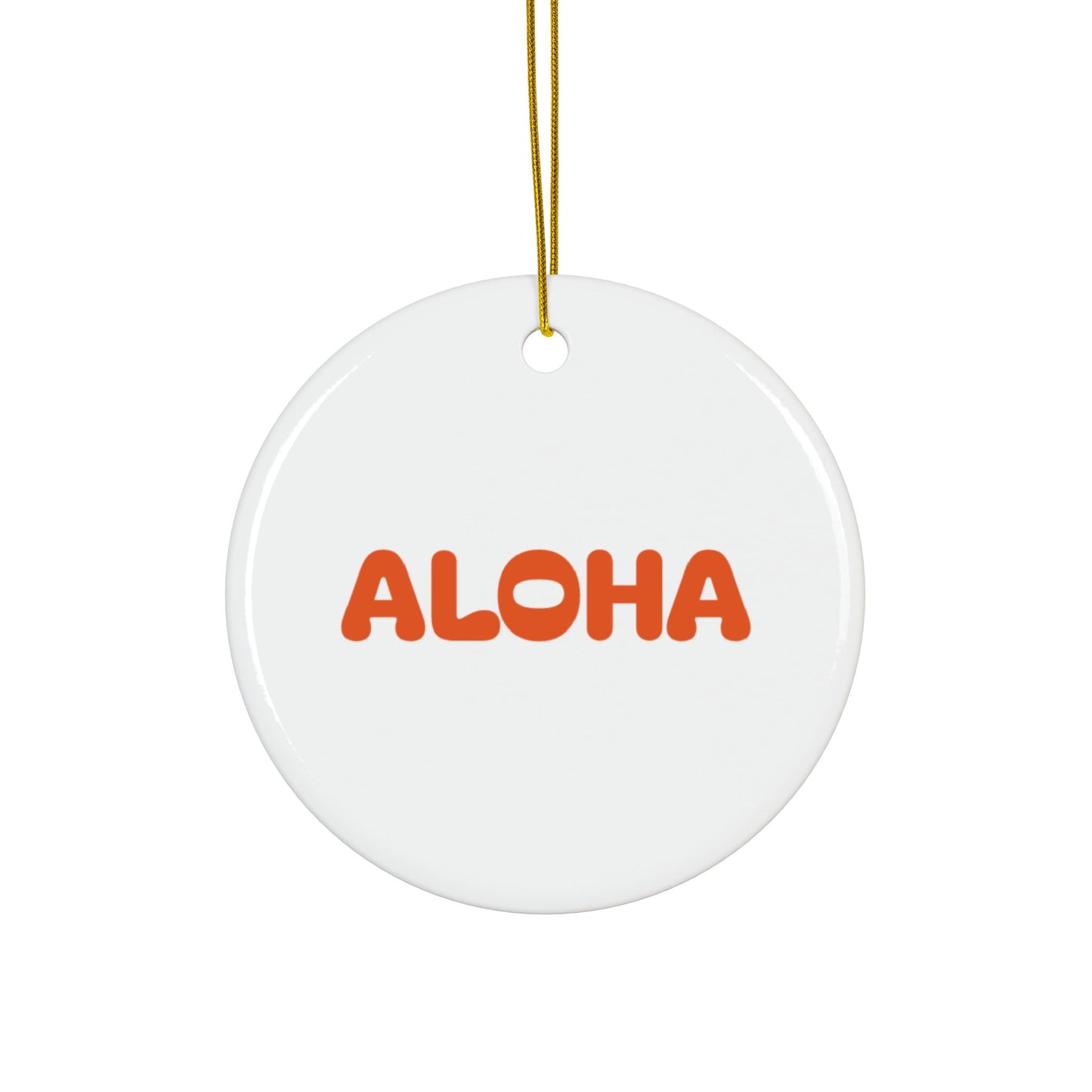 Aloha Orange Decorative Ceramic Ornaments, Double-Sided (1pc, 3pcs, 5pcs, 10pcs)