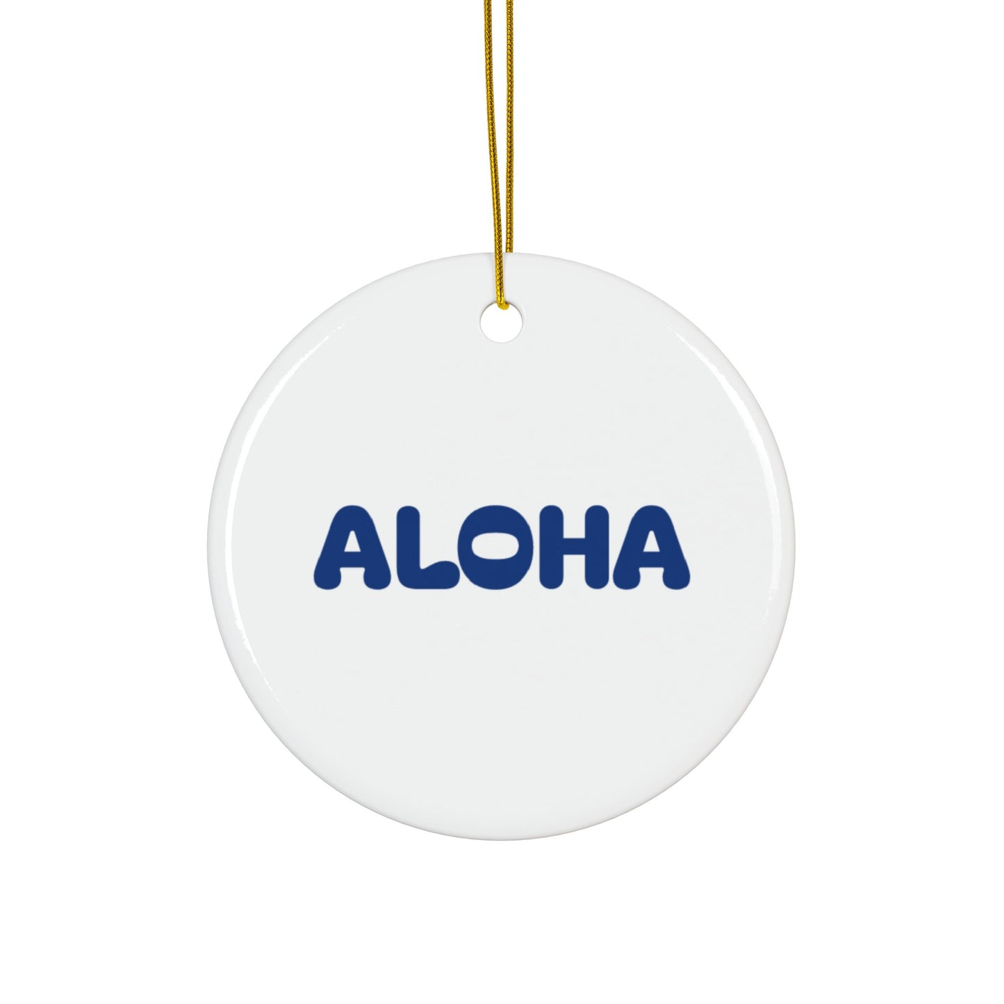 Aloha Dark Blue Decorative Ceramic Ornaments, Double-Sided (1pc, 3pcs, 5pcs, 10pcs)