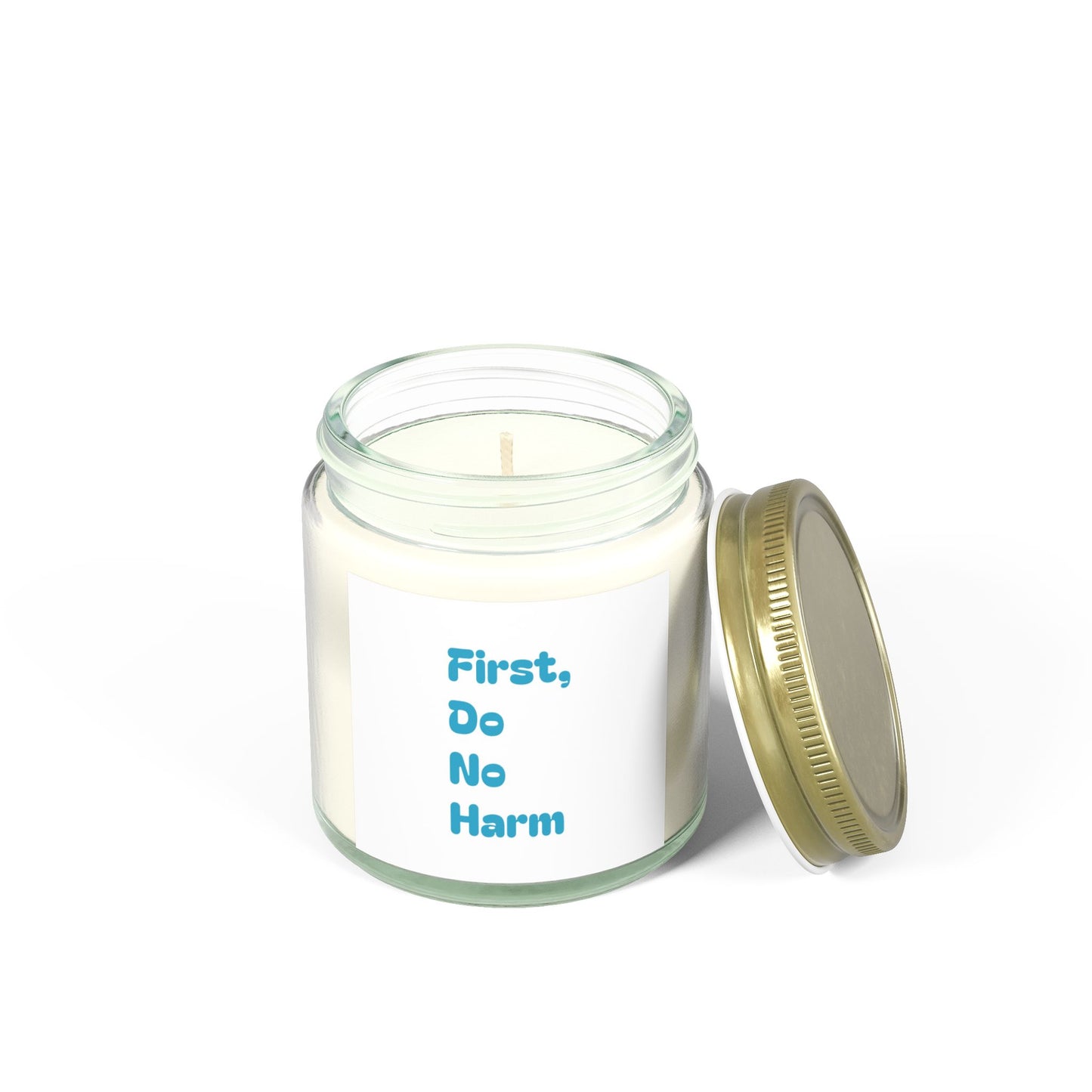 First Do No Harm Blue Scented Candles, Coconut Apricot Wax (4oz, 9oz)