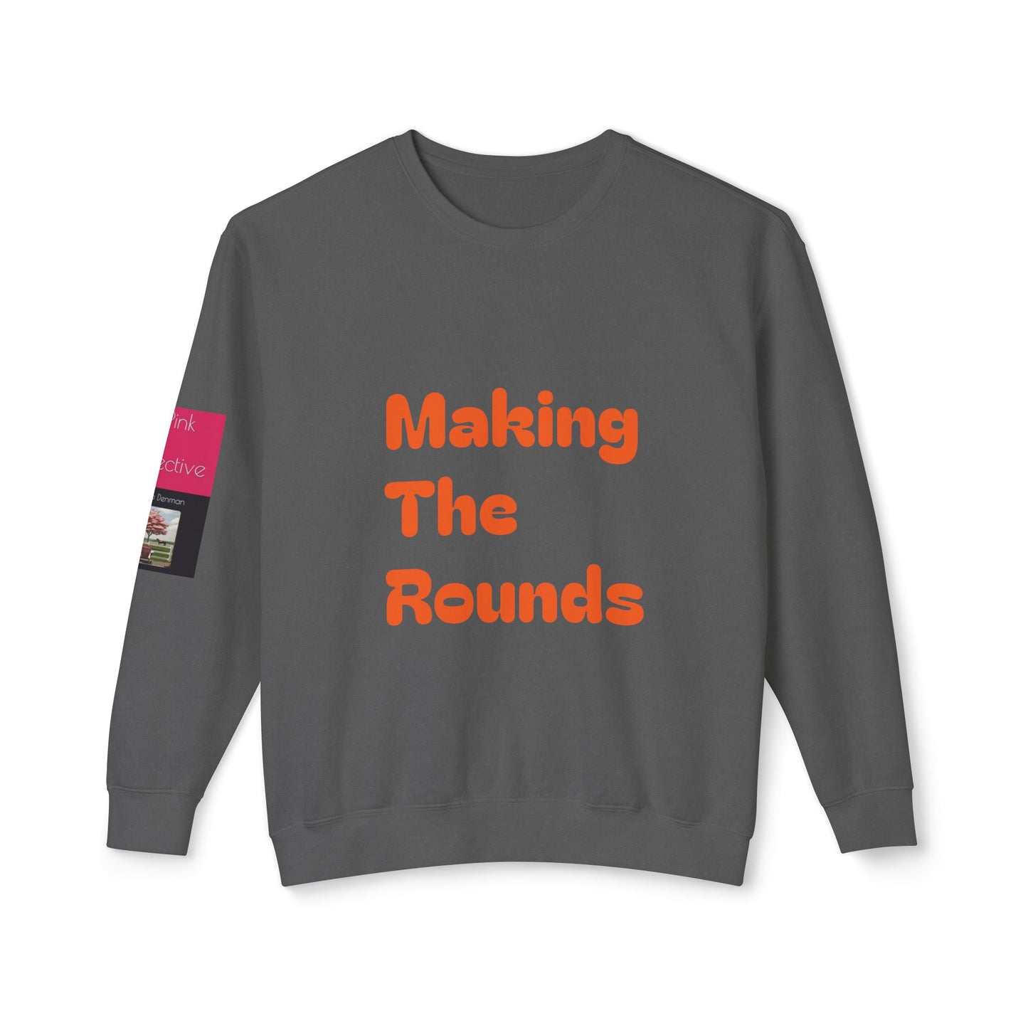 Making The Rounds Orange Unisex Lightweight Crewneck Sweatshirt