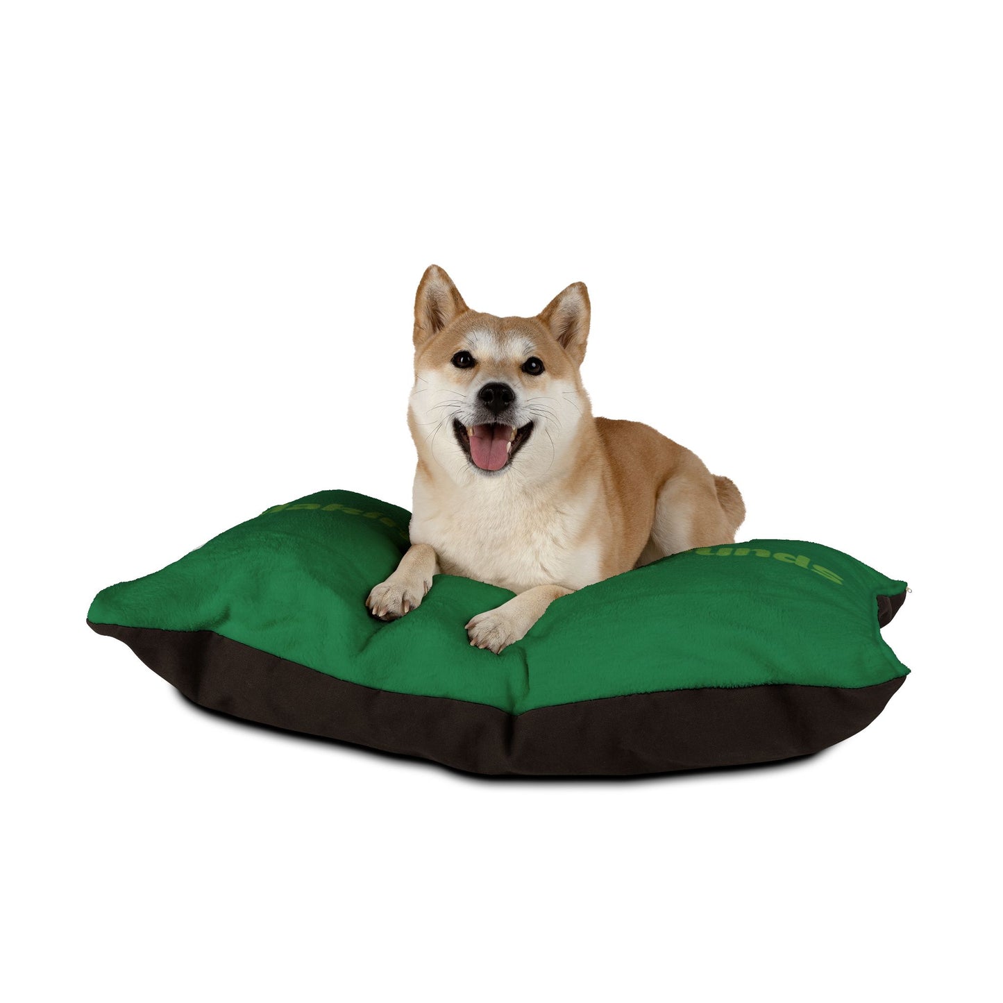 Making The Rounds Dark Green with Light Green Pet Bed