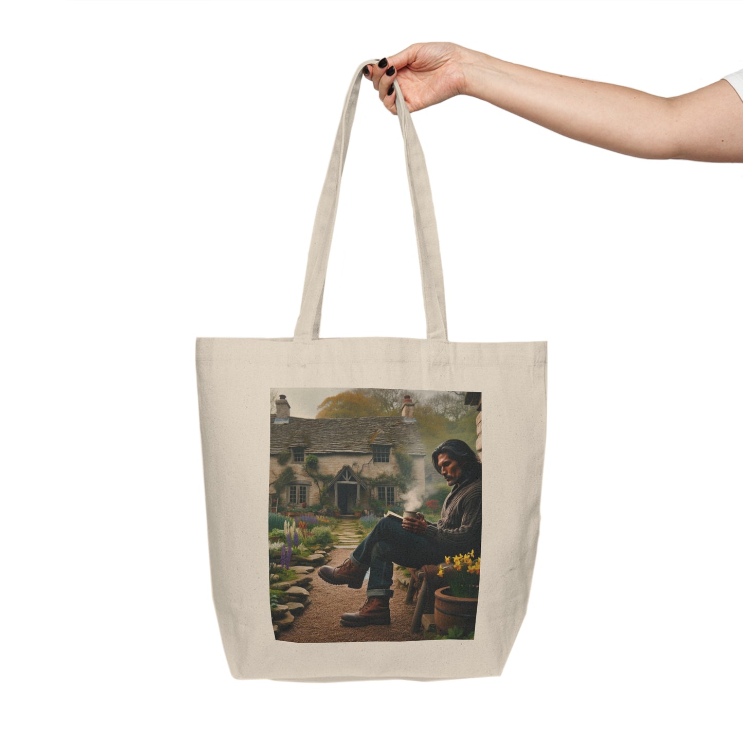 Out In Public Canvas Shopping Tote