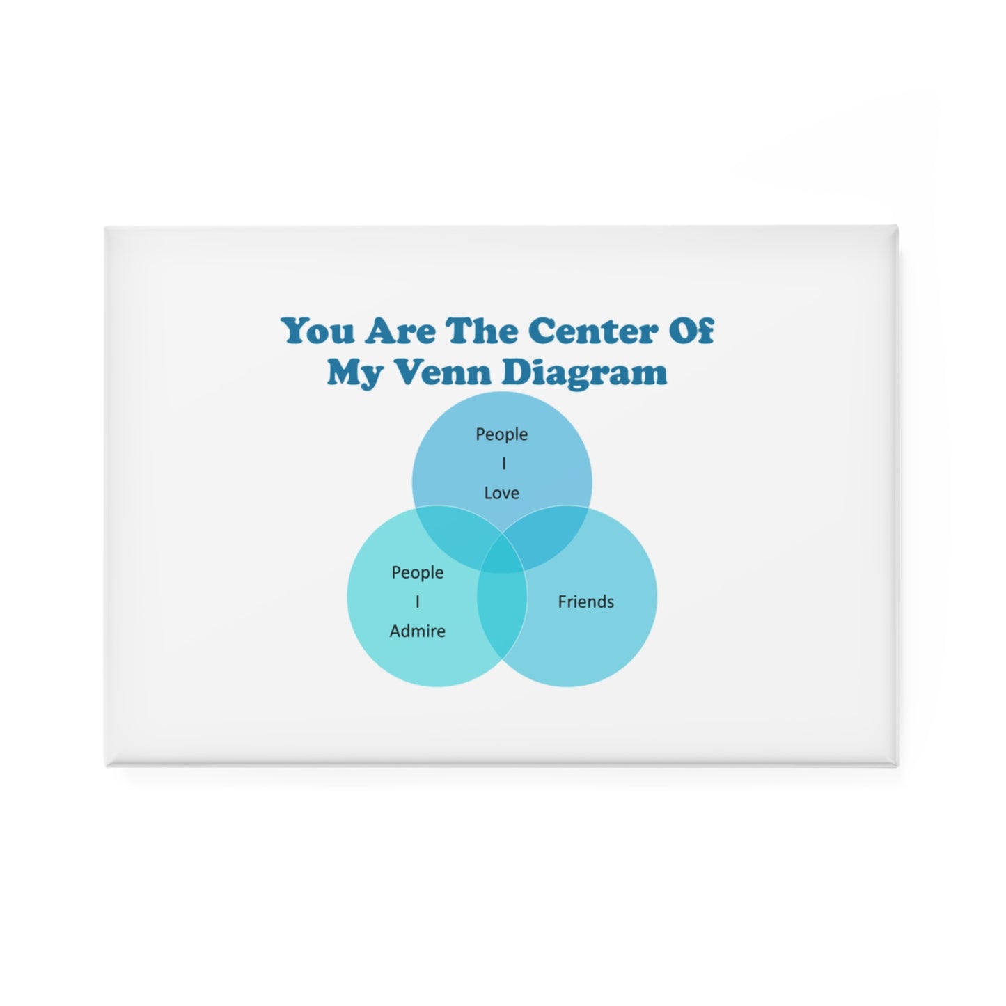 You Are The Center Of My Venn Diagram Blue Button Magnet, Rectangle (1 & 10 pcs)