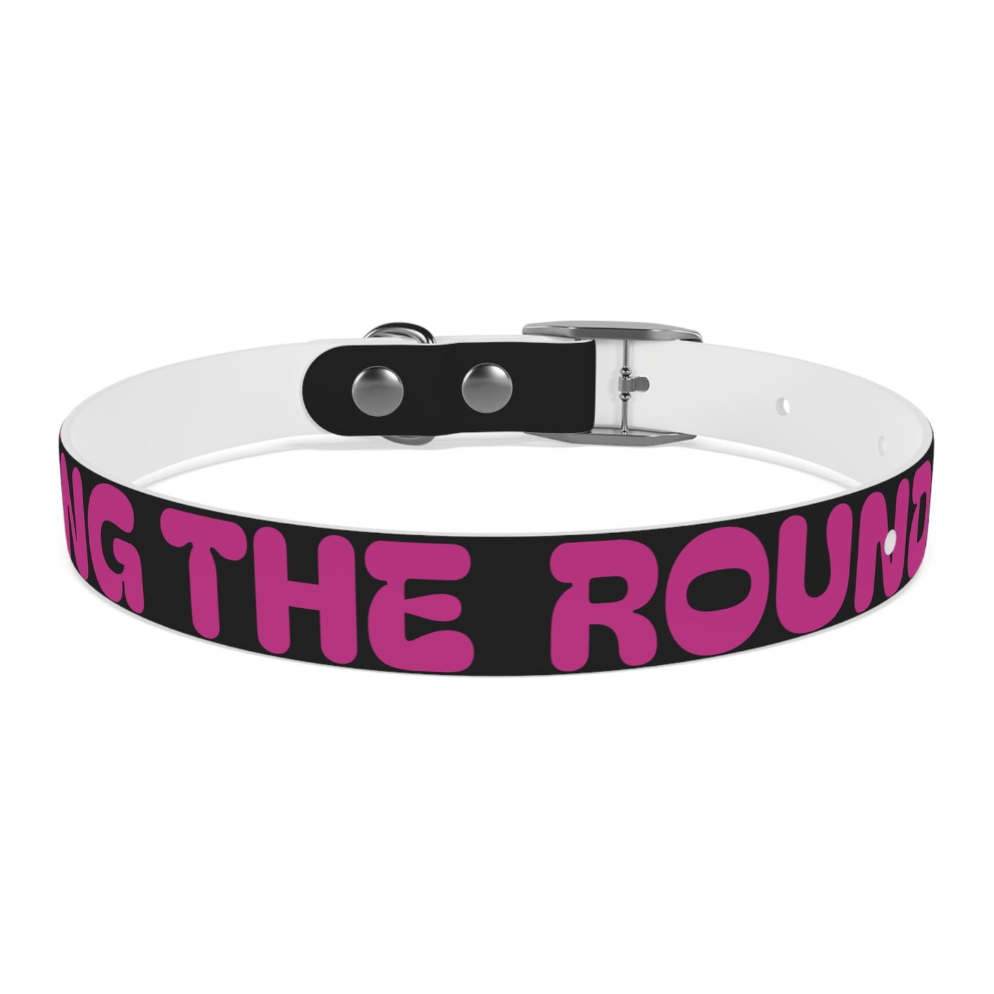 Making The Rounds Black With Pink Dog Collar