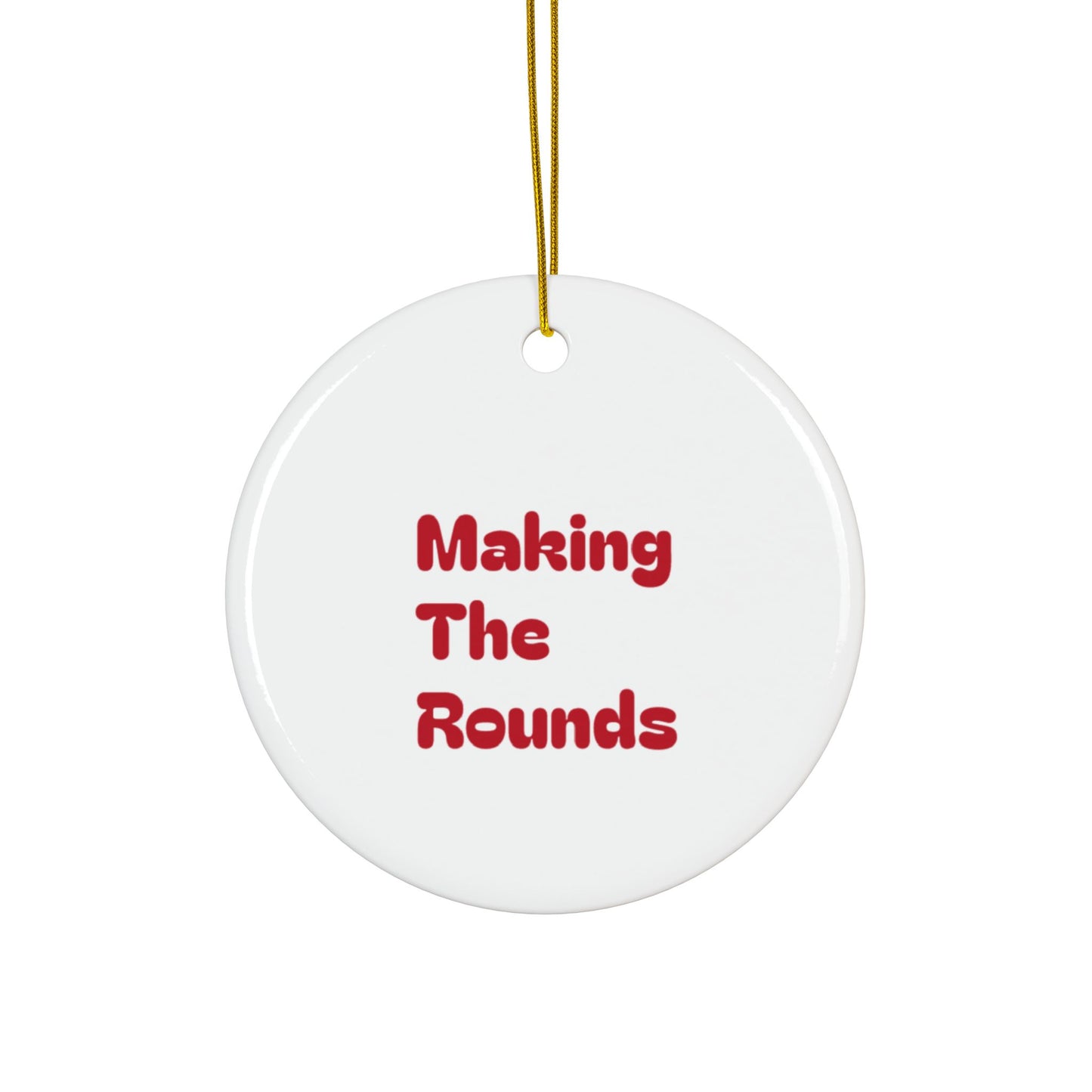 Making The Rounds Red Ceramic Ornaments, 2-Side Print, (1pc, 3pcs, 5pcs, 10pcs)