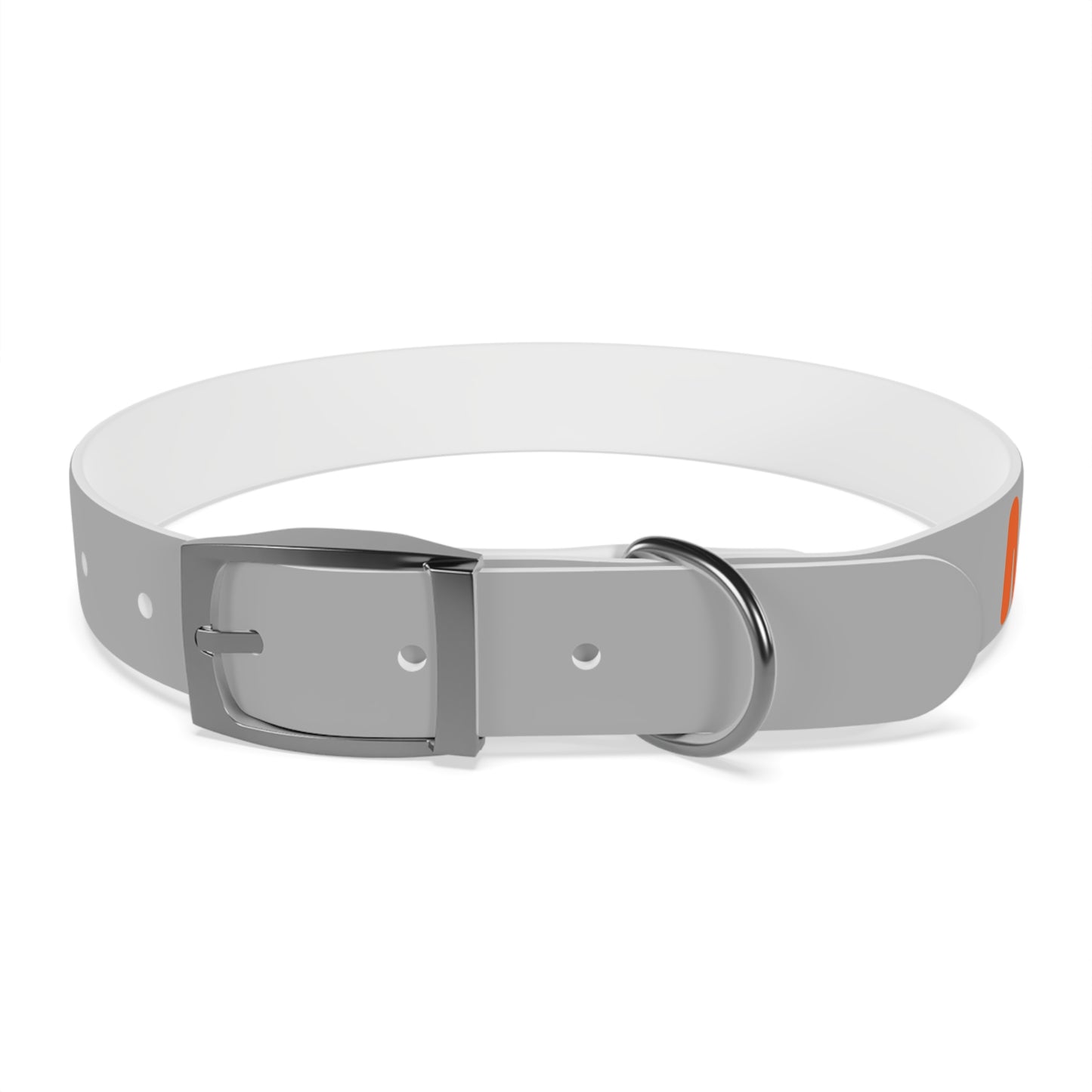 Making The Rounds Grey with Orange Dog Collar