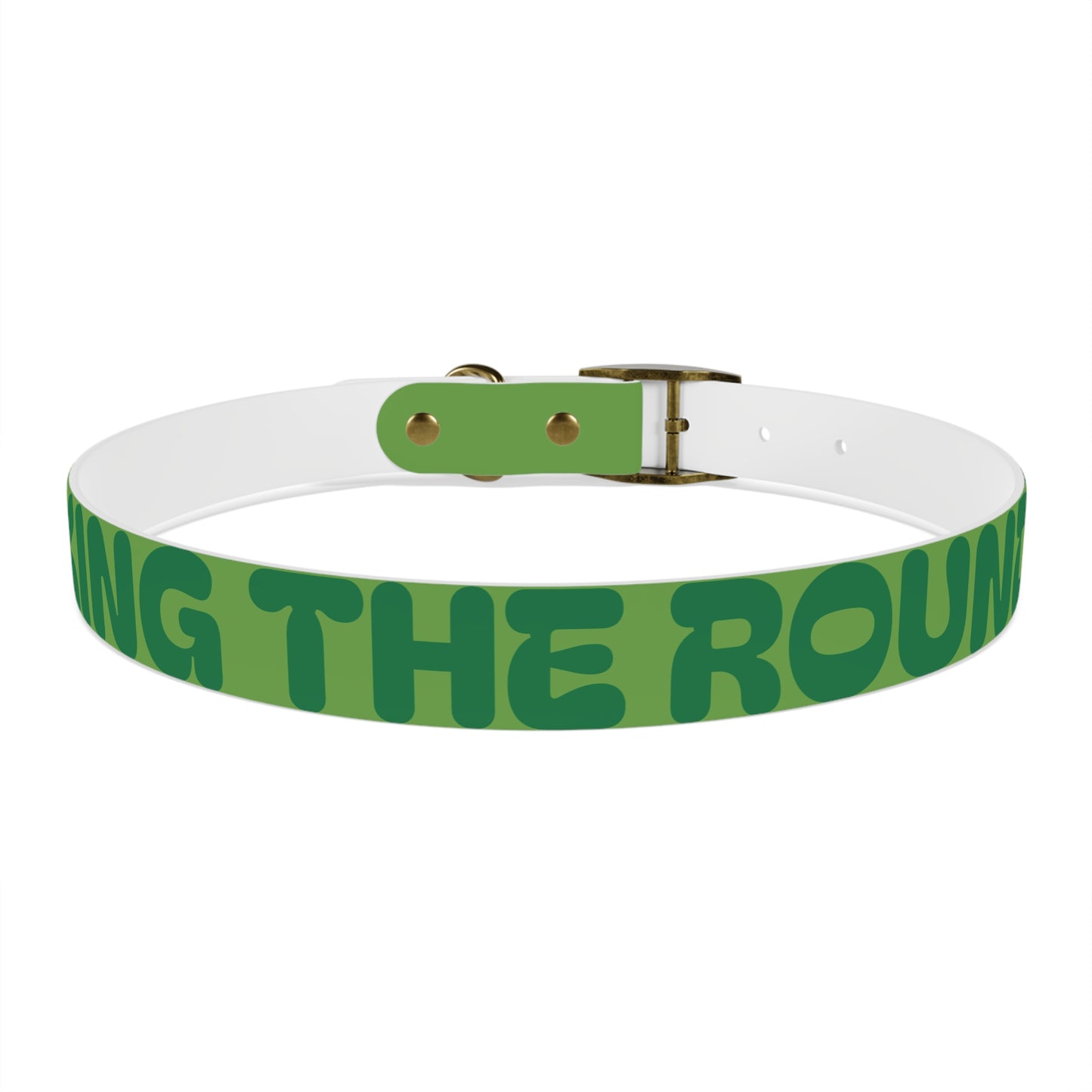 Making The Rounds Green Dog Collar