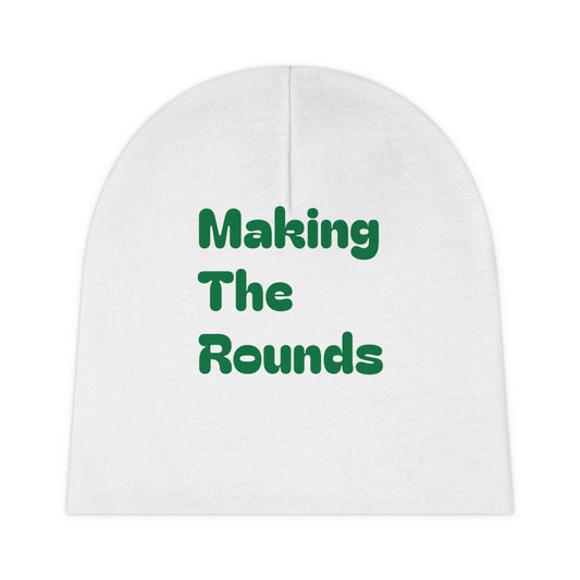 Making The Rounds Green Baby Beanie (AOP)