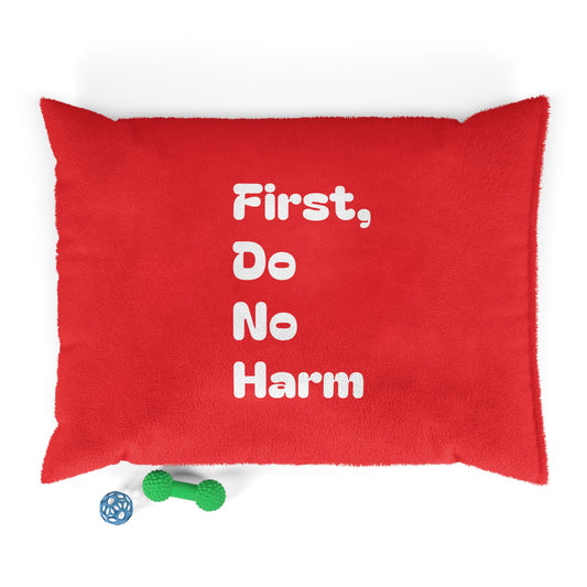 First Do No Harm Red with White Pet Bed