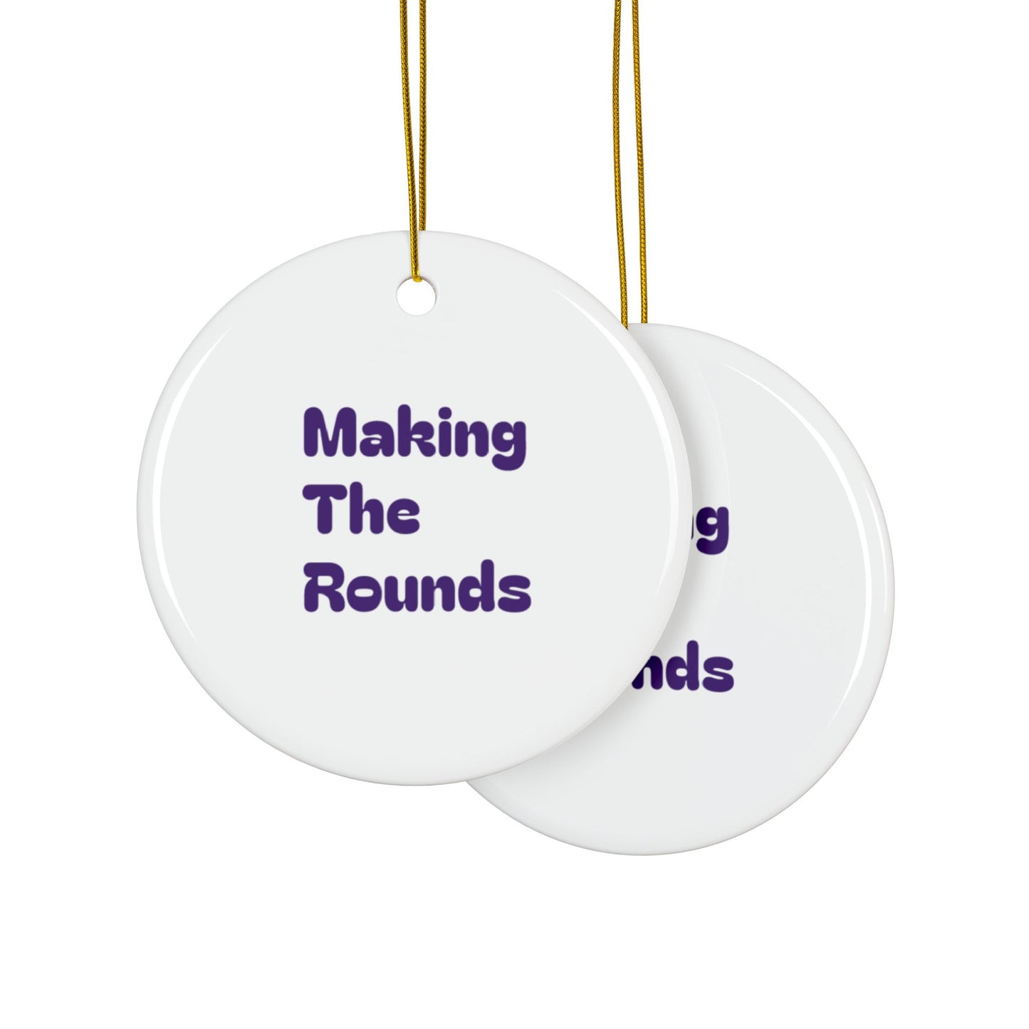 Making The Rounds Purple Ceramic Ornaments, 2-Side Print, (1pc, 3pcs, 5pcs, 10pcs)