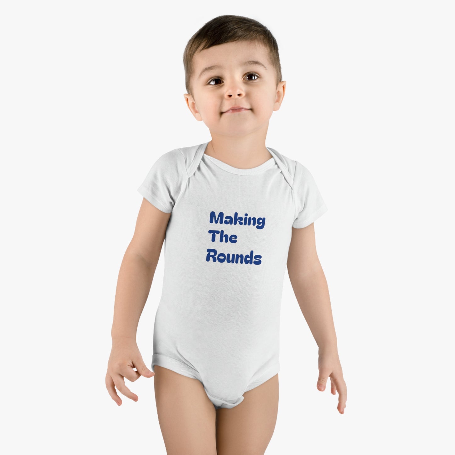 Making The Rounds Dark Blue Baby Short Sleeve Onesie®