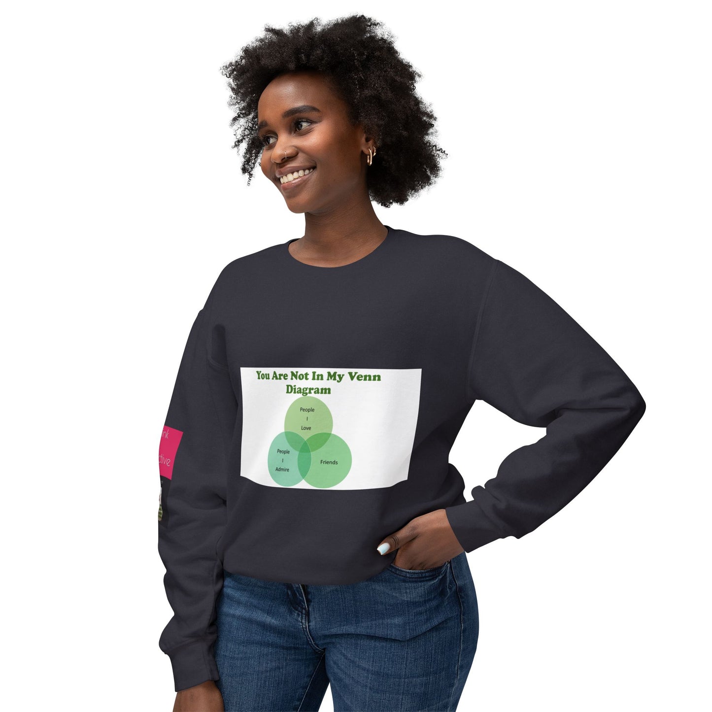 You Are Not In My Venn Diagram Green Unisex Lightweight Crewneck Sweatshirt