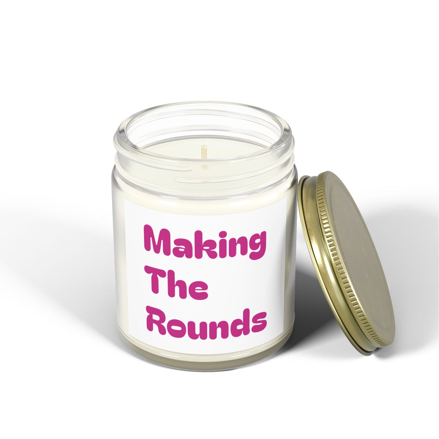 Making The Rounds Pink Scented Candles, Coconut Apricot Wax (4oz, 9oz)