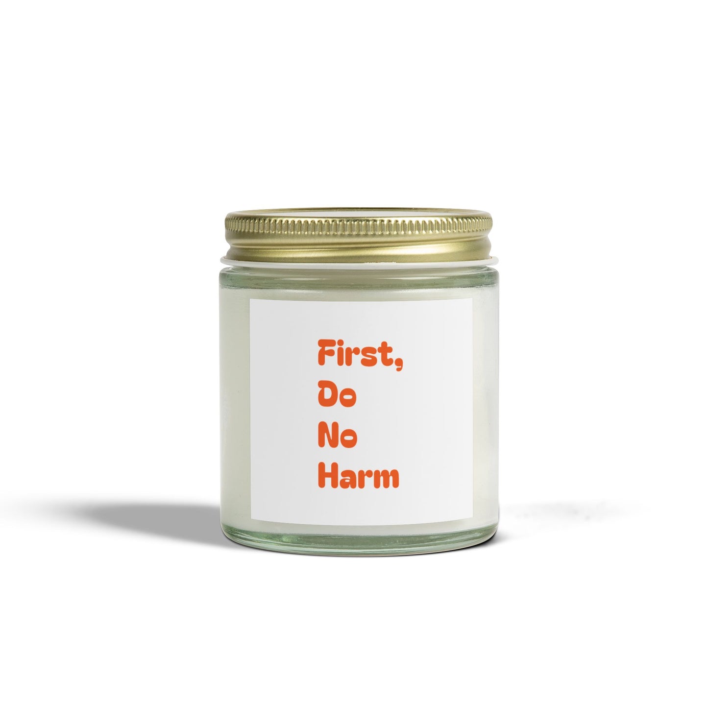 First Do No Harm Orange Scented Candles, Coconut Apricot Wax (4oz, 9oz)