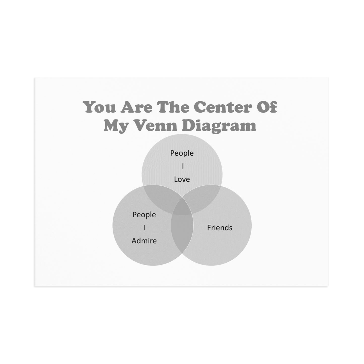You Are The Center Of My Venn Diagram black / greay Fine Art Postcards