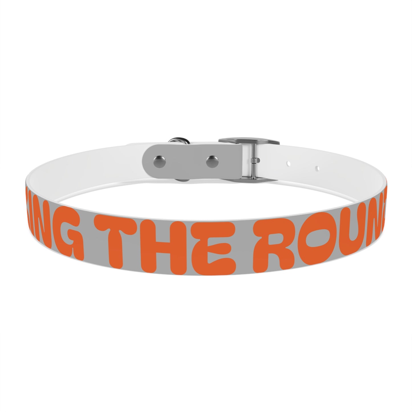 Making The Rounds Grey with Orange Dog Collar