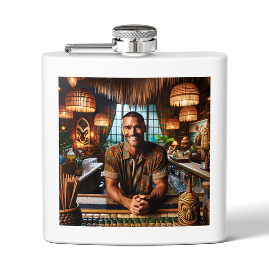 Tiki Bar Flask – 6oz Stainless Steel Hipster Cocktail Hip Flask