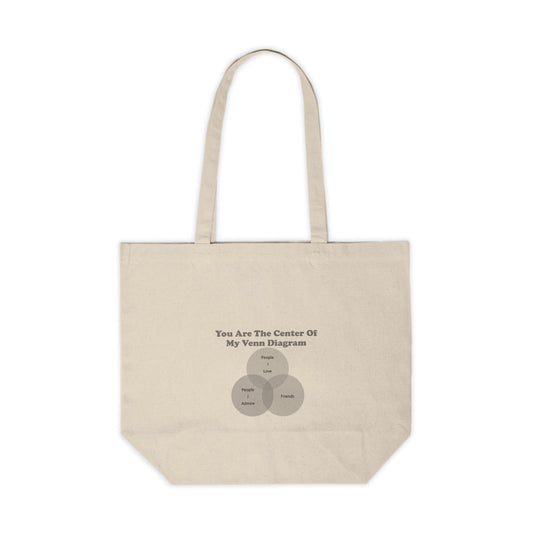 You Are The Center Of My Venn Diagram [Gray Scale With Cover] Canvas Shopping Tote