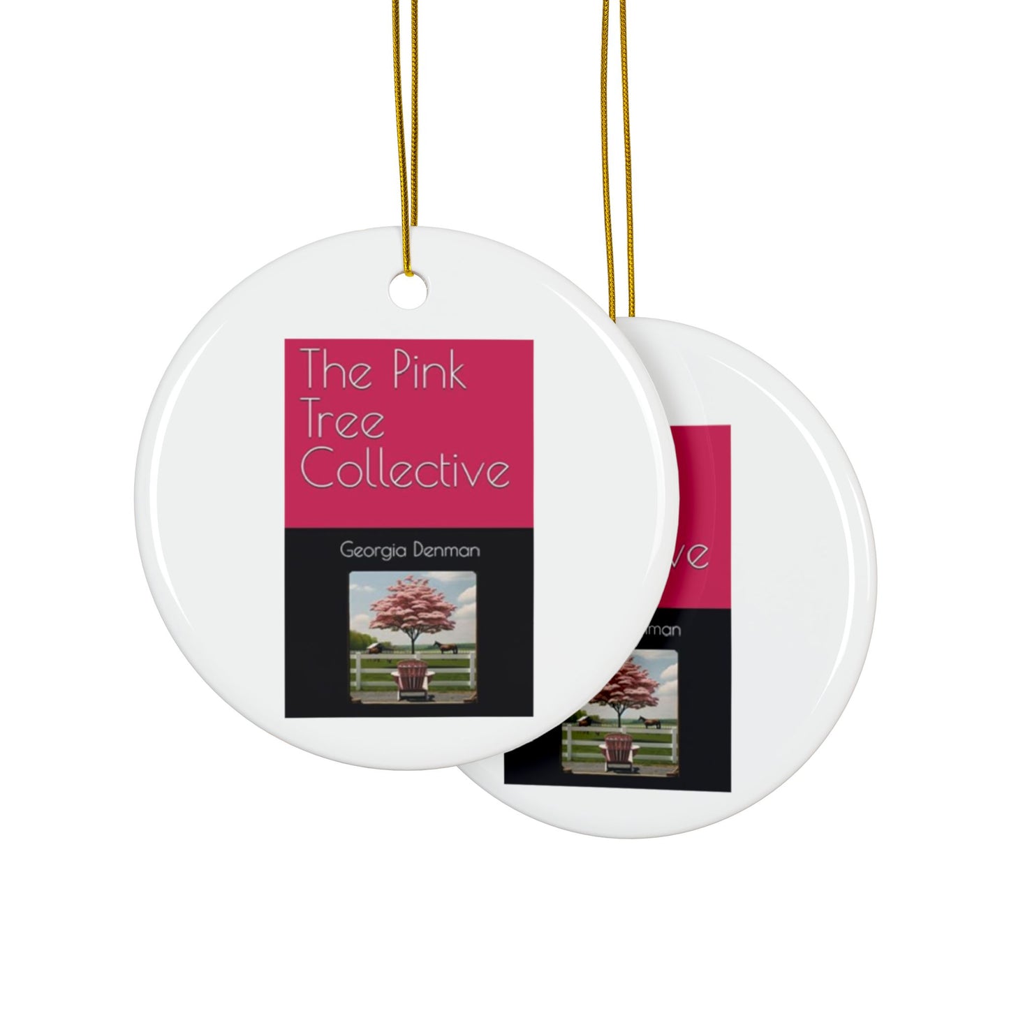 The Pink Tree Collective Cover Ceramic Ornaments, 2-Side Print, (1pc, 3pcs, 5pcs, 10pcs)