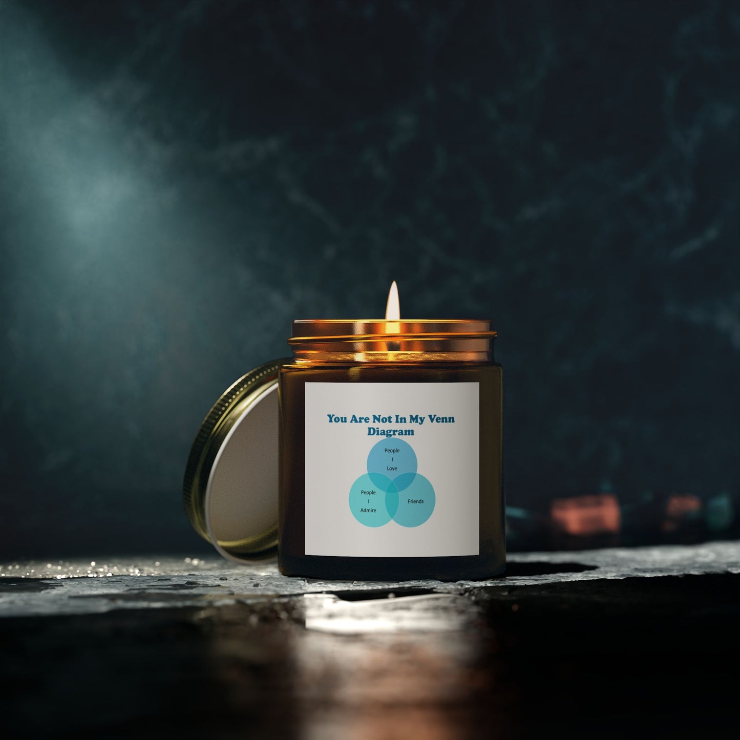 You Are Not In My Venn Diagram Blue Scented Candles, Coconut Apricot Wax (4oz, 9oz)