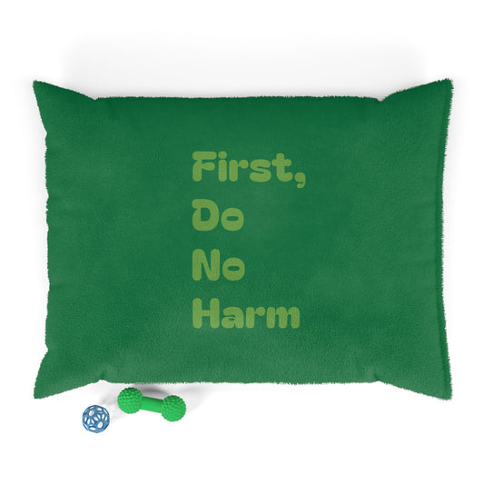 First Do No Harm Dark Green / Light Green Pet Bed