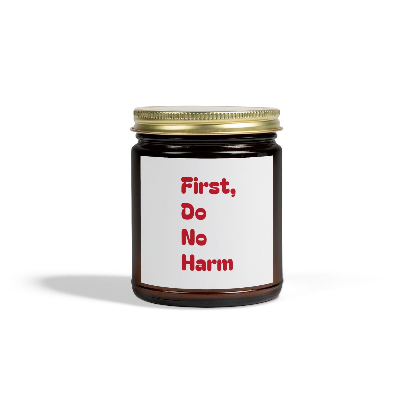 First Do No Harm Red Scented Candles, Coconut Apricot Wax (4oz, 9oz)